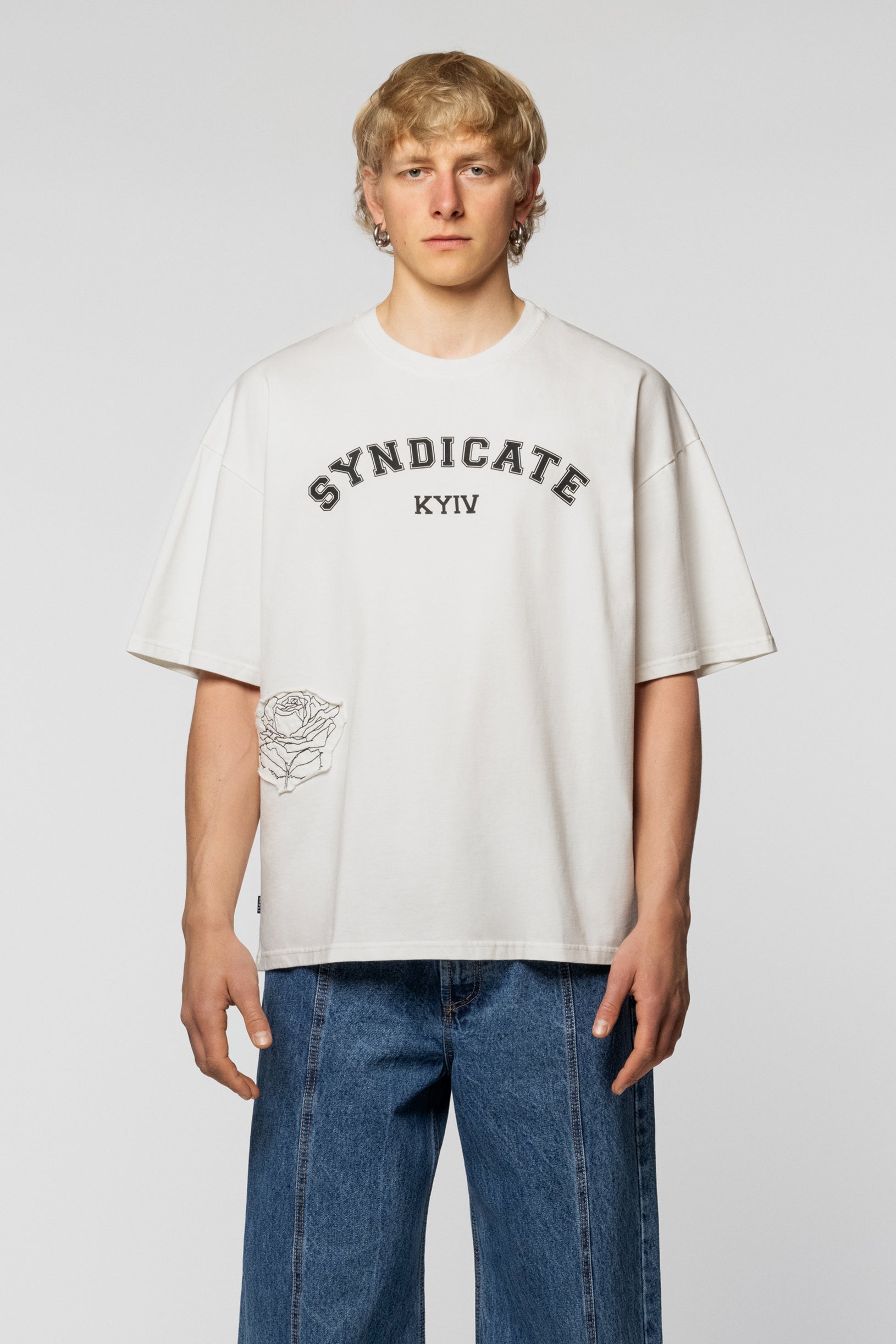 Rose Oversized T-shirt Ivory