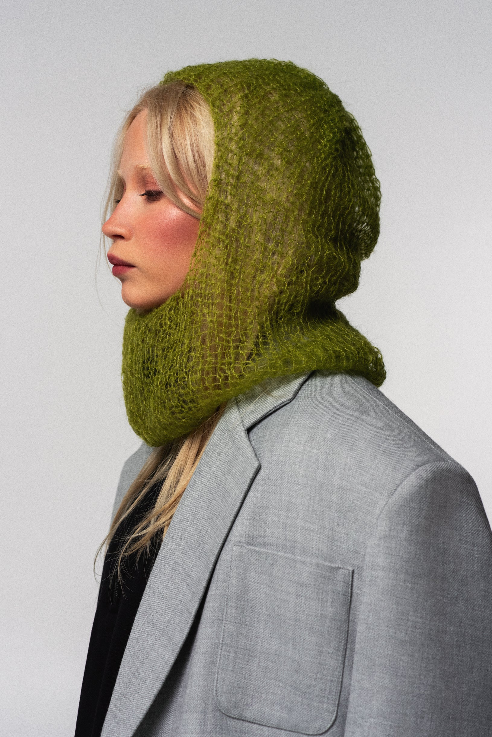 Мохерова Балаклава Ручної В'язки Зелена
