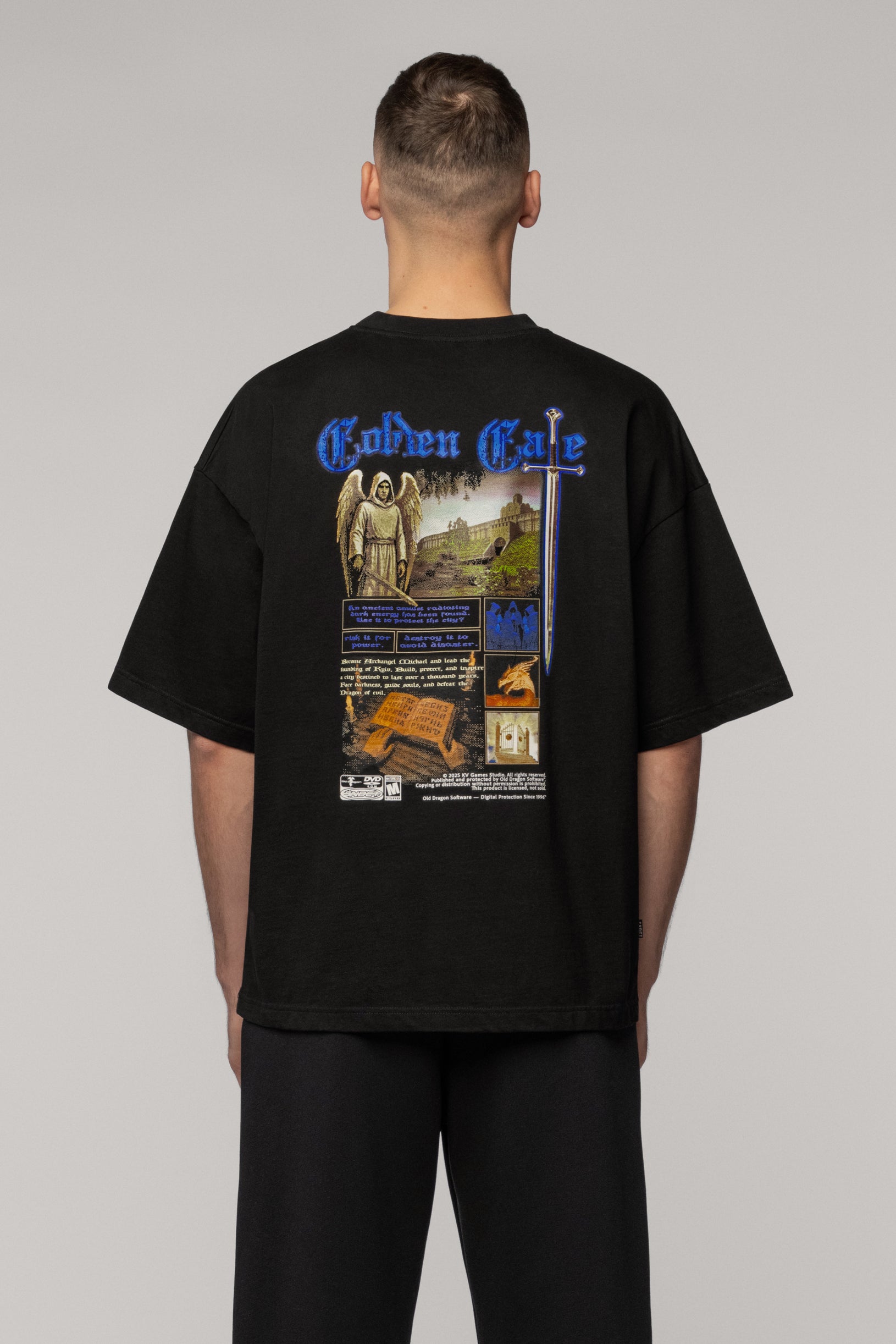 SNDCT x Old Dragon Oversized T-shirt Black Angel