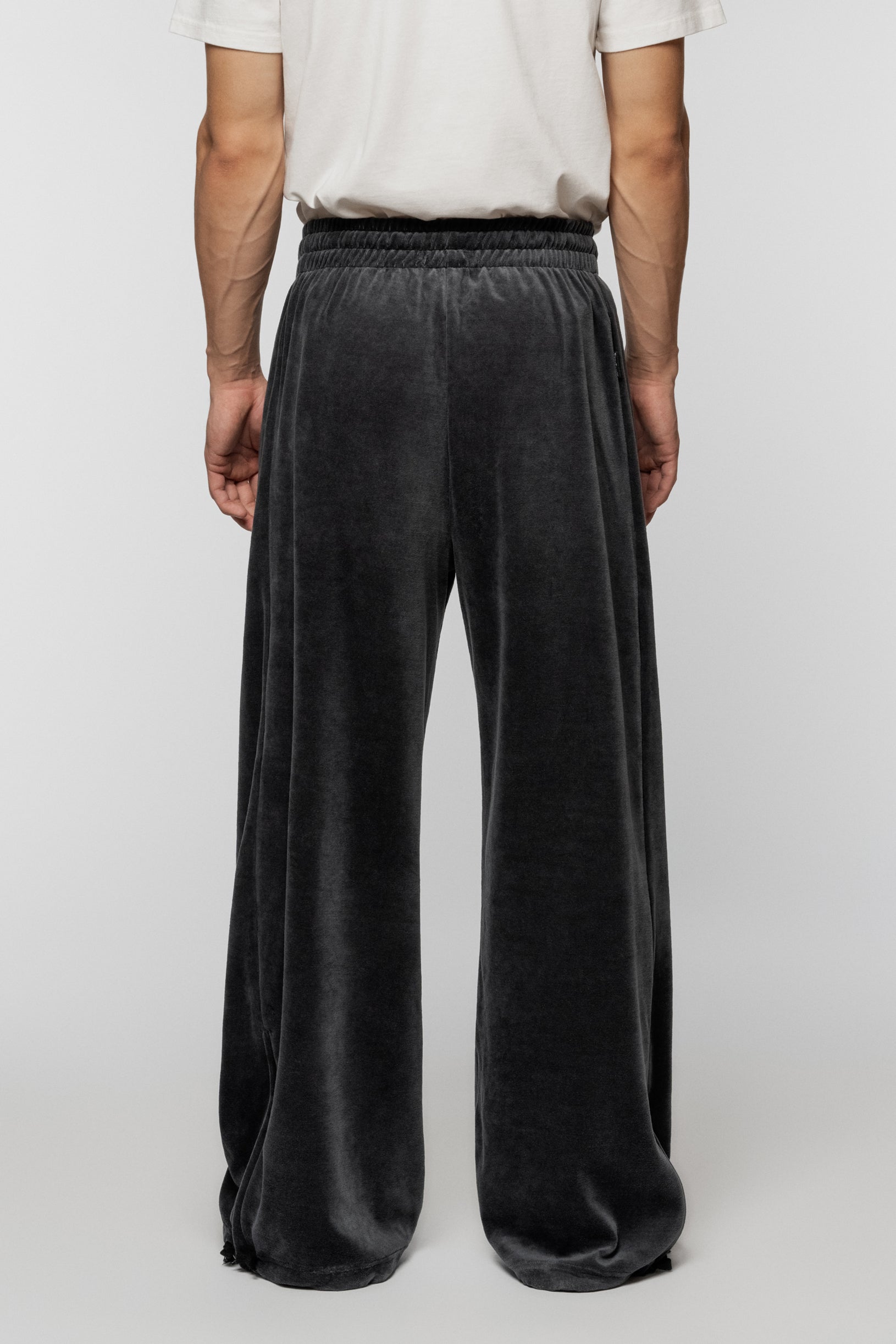 Velour Track Pants Dark Gray