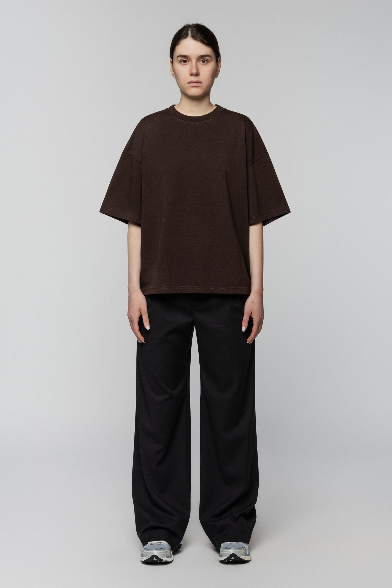 Базова Оверсайз Футболка колір Шоколад 