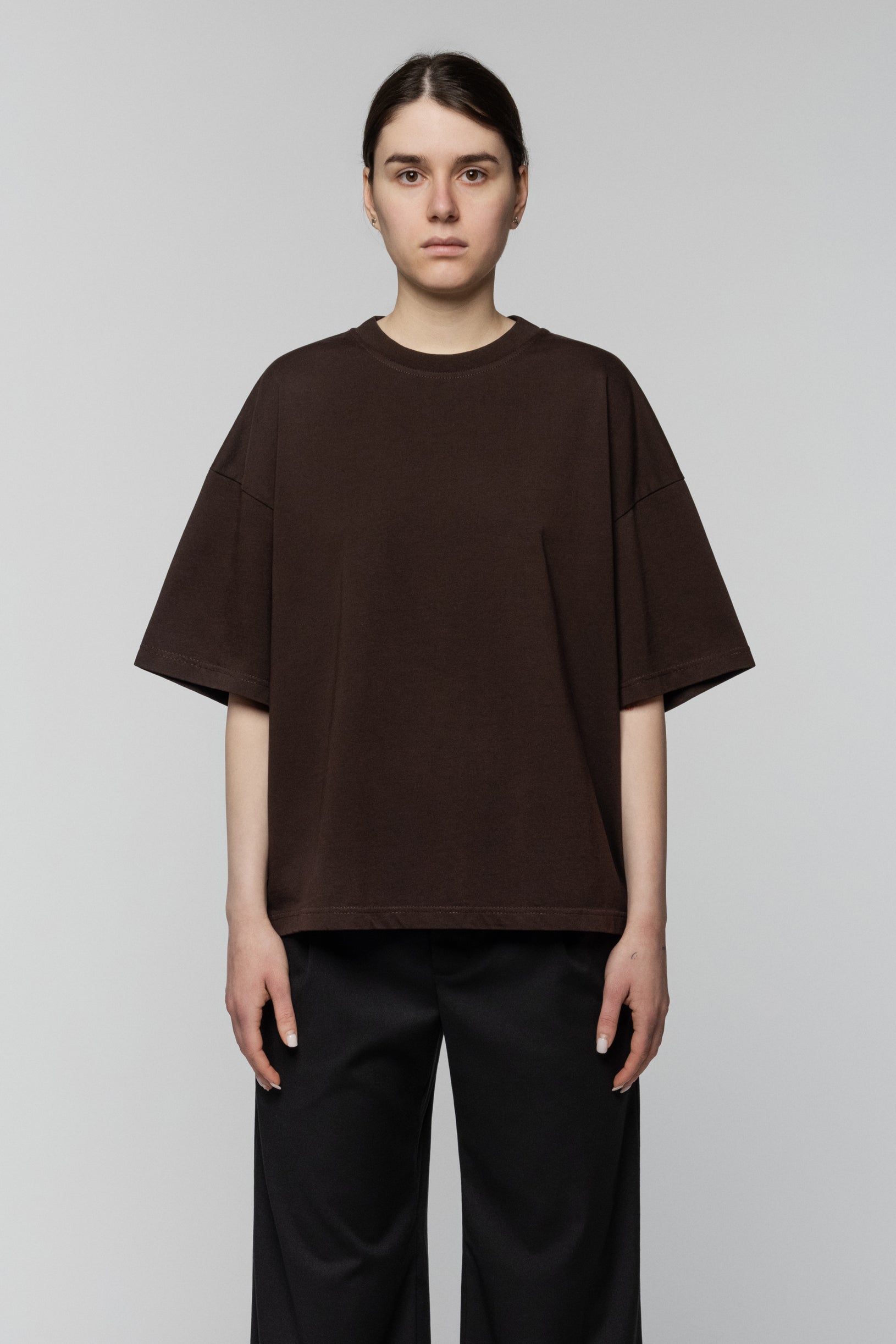 Blank Oversize T-shirt Chocolate