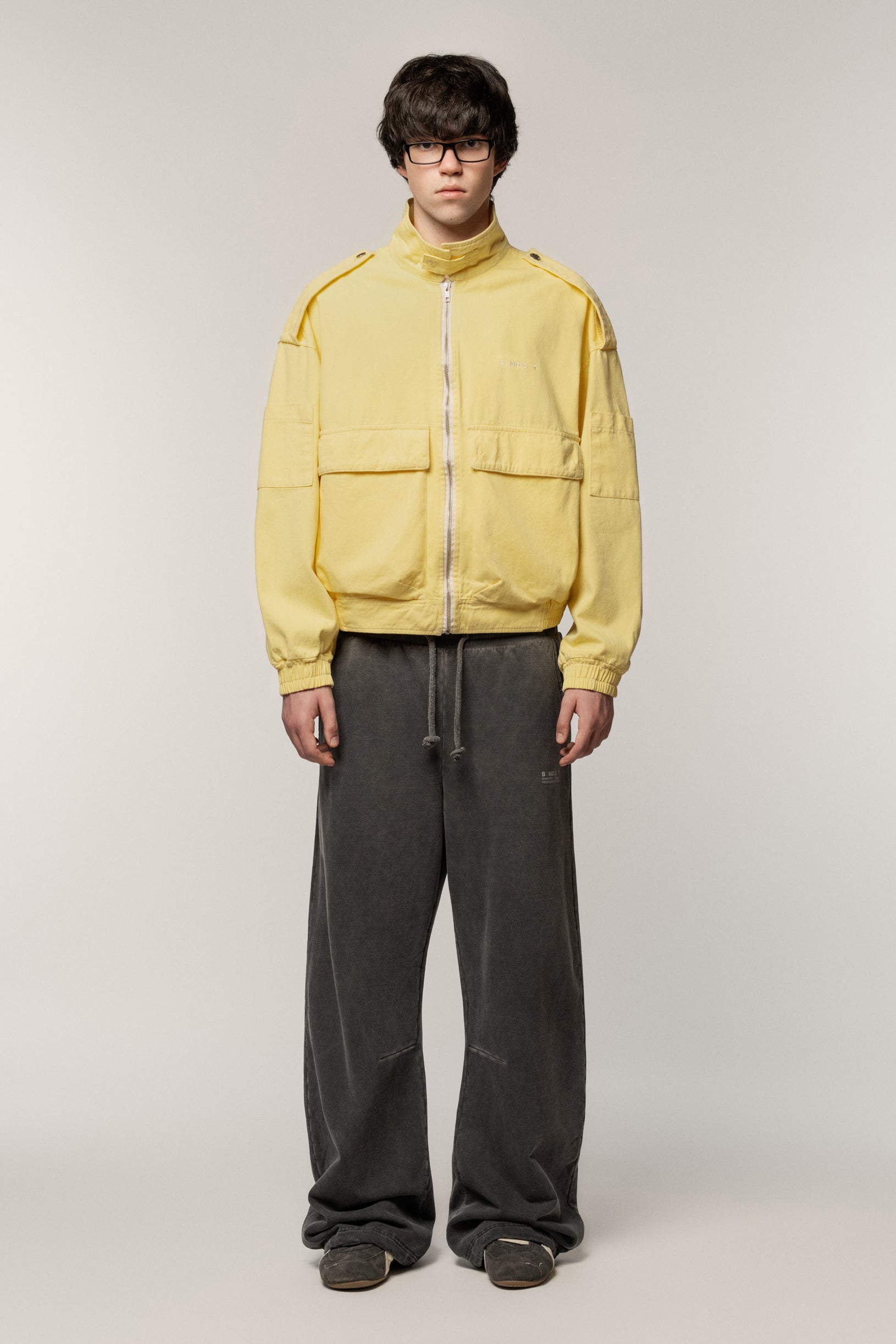 Cargo Denim Jacket Yellow