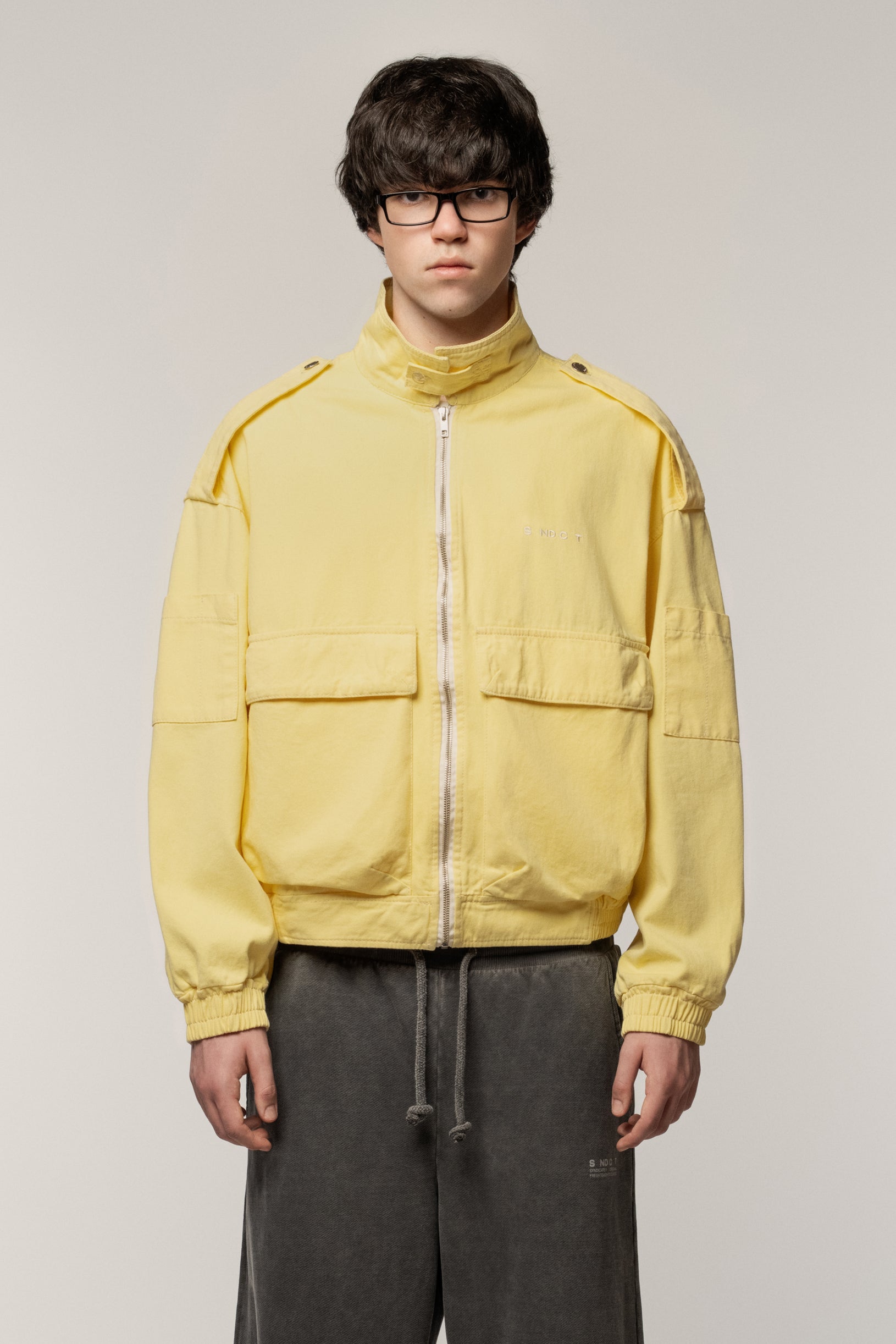 Cargo Denim Jacket Yellow