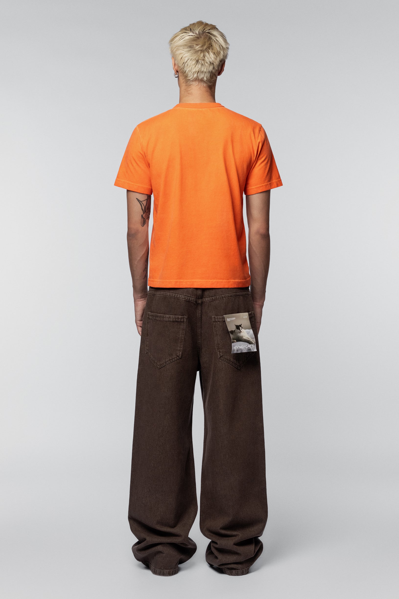 Faded effect T-shirt Regular Orange