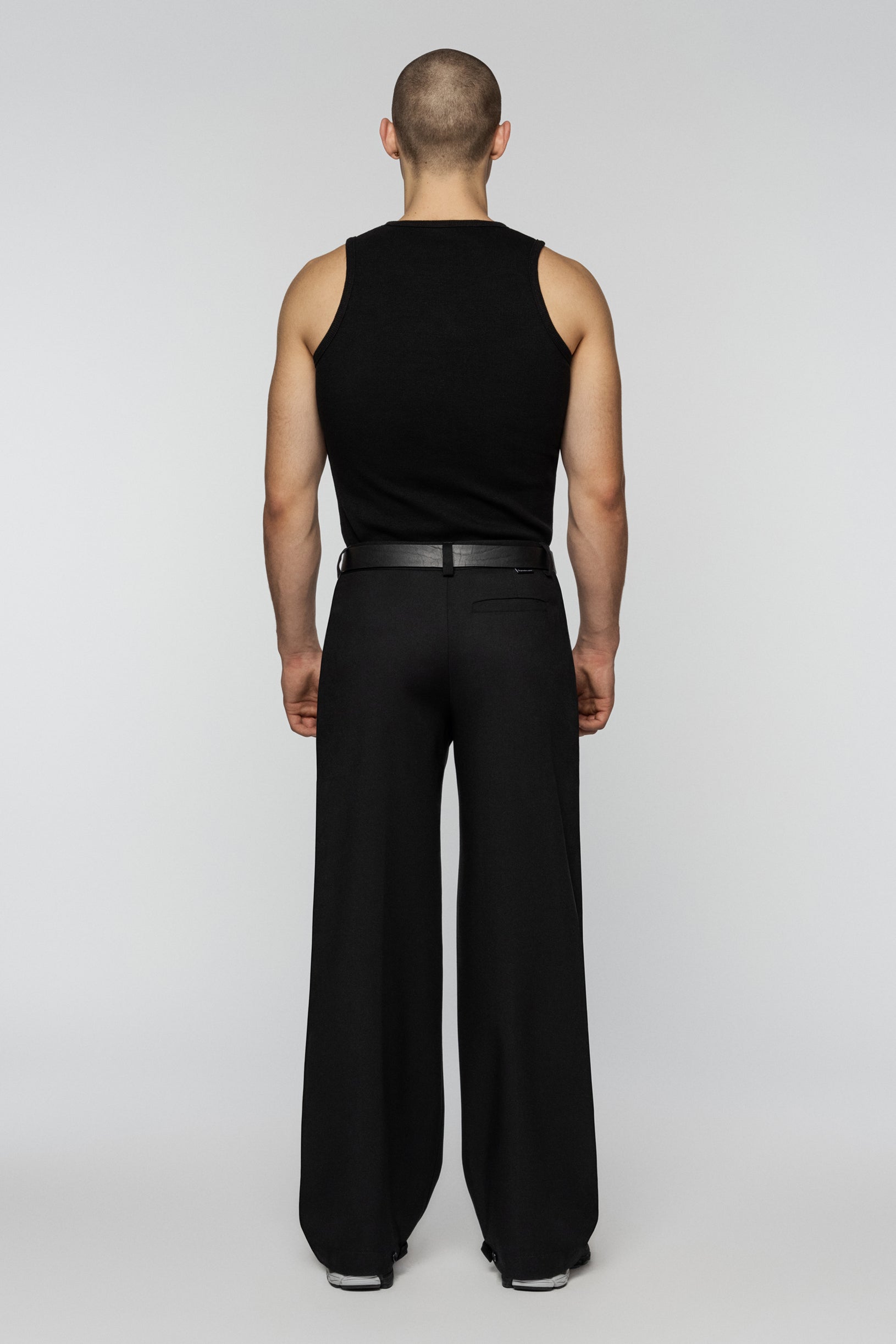 Wide Slax Trousers Black