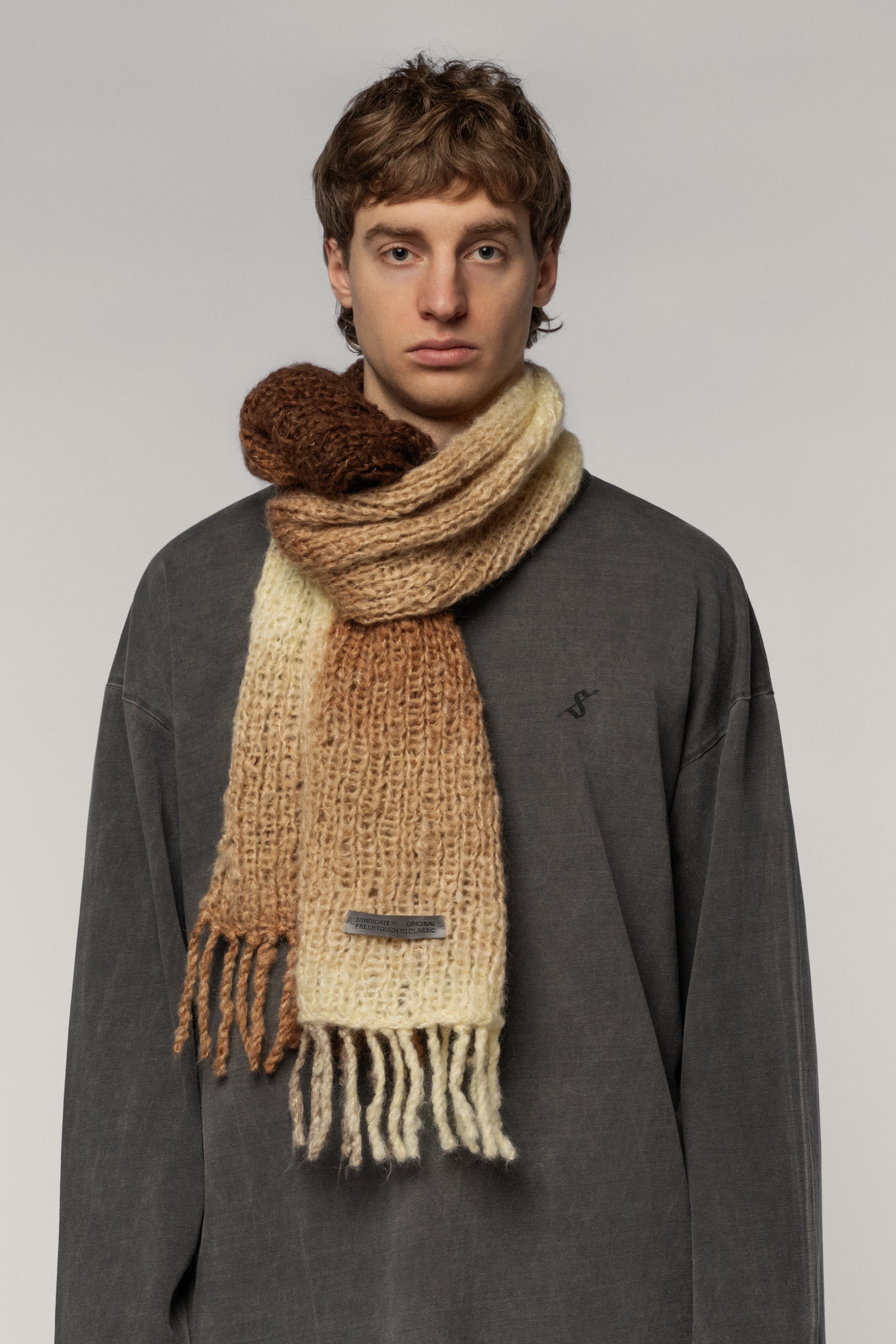 Шарф Ручної В'язки Бежево-молочний