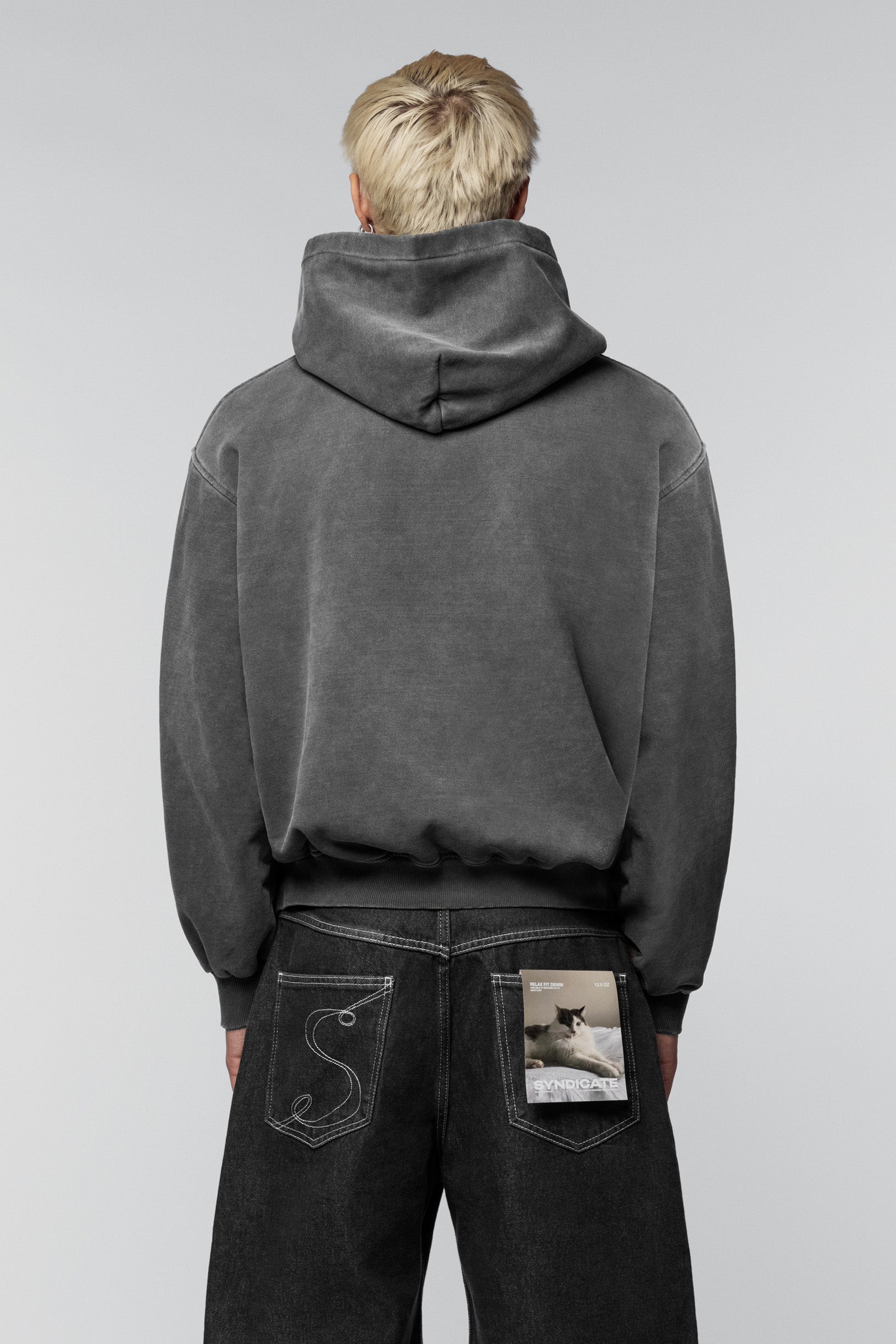 Faded effect Hoodie Grey