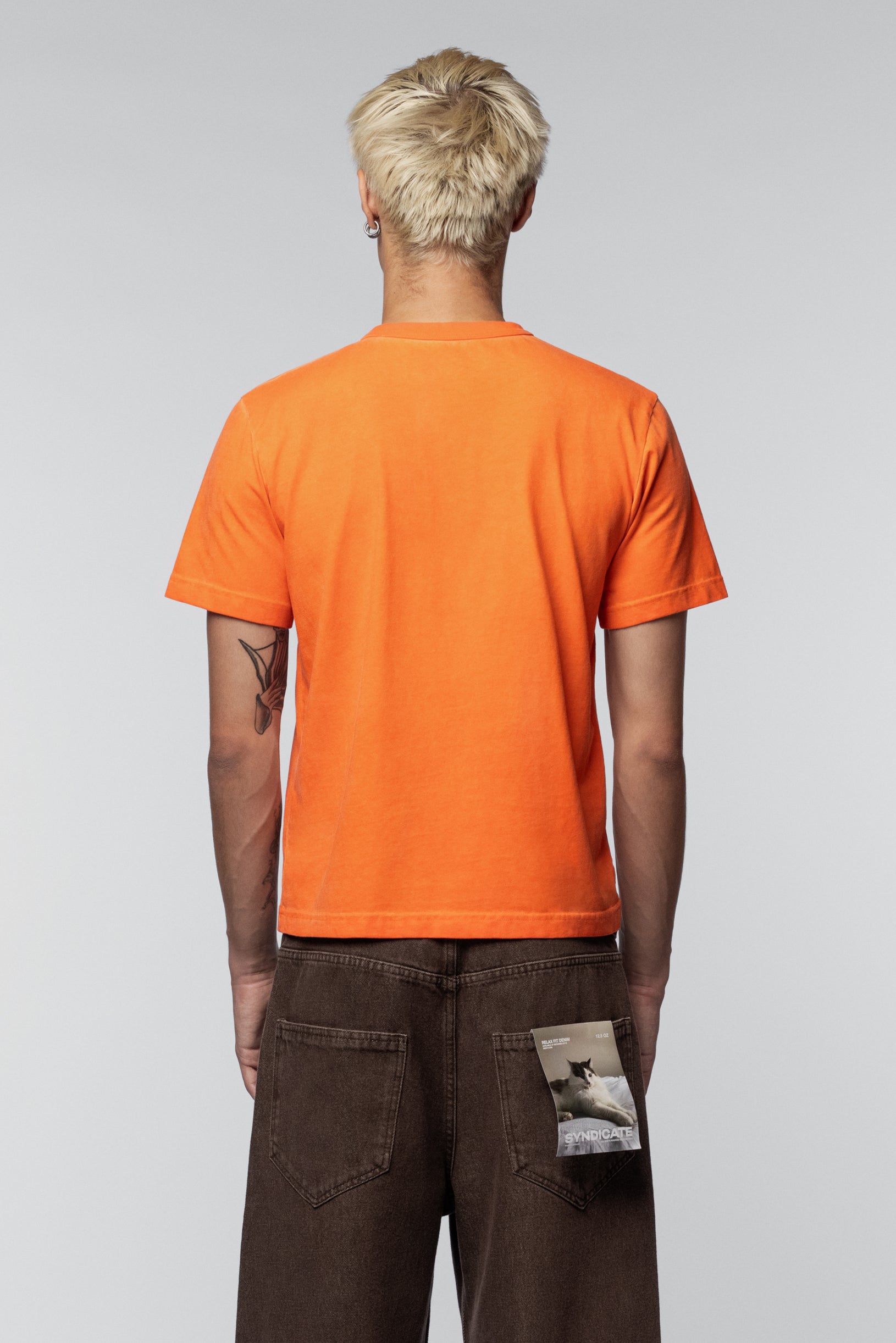 Faded effect T-shirt Regular Orange