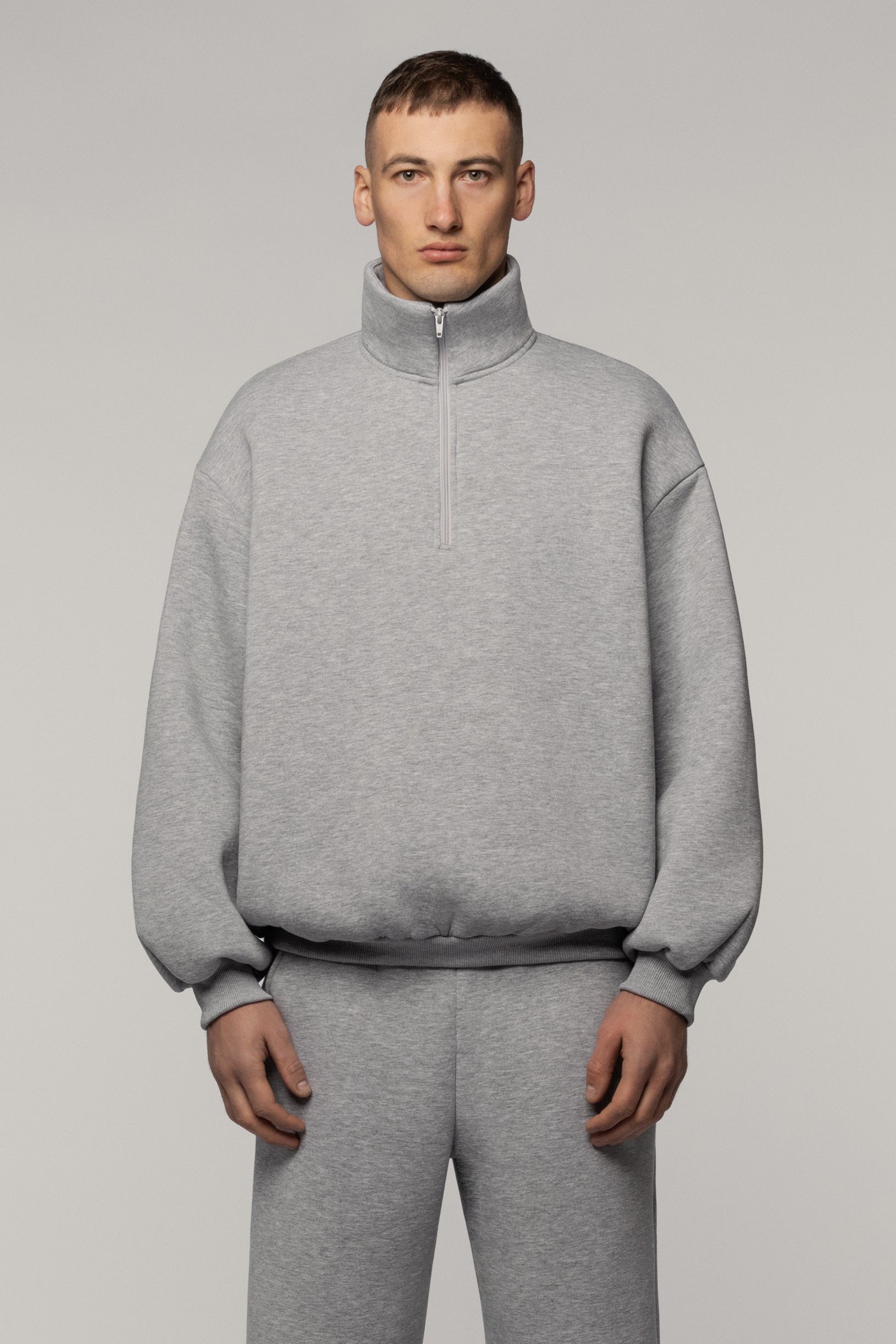 Светшорт З блискавкою Світло-сірий Меланж