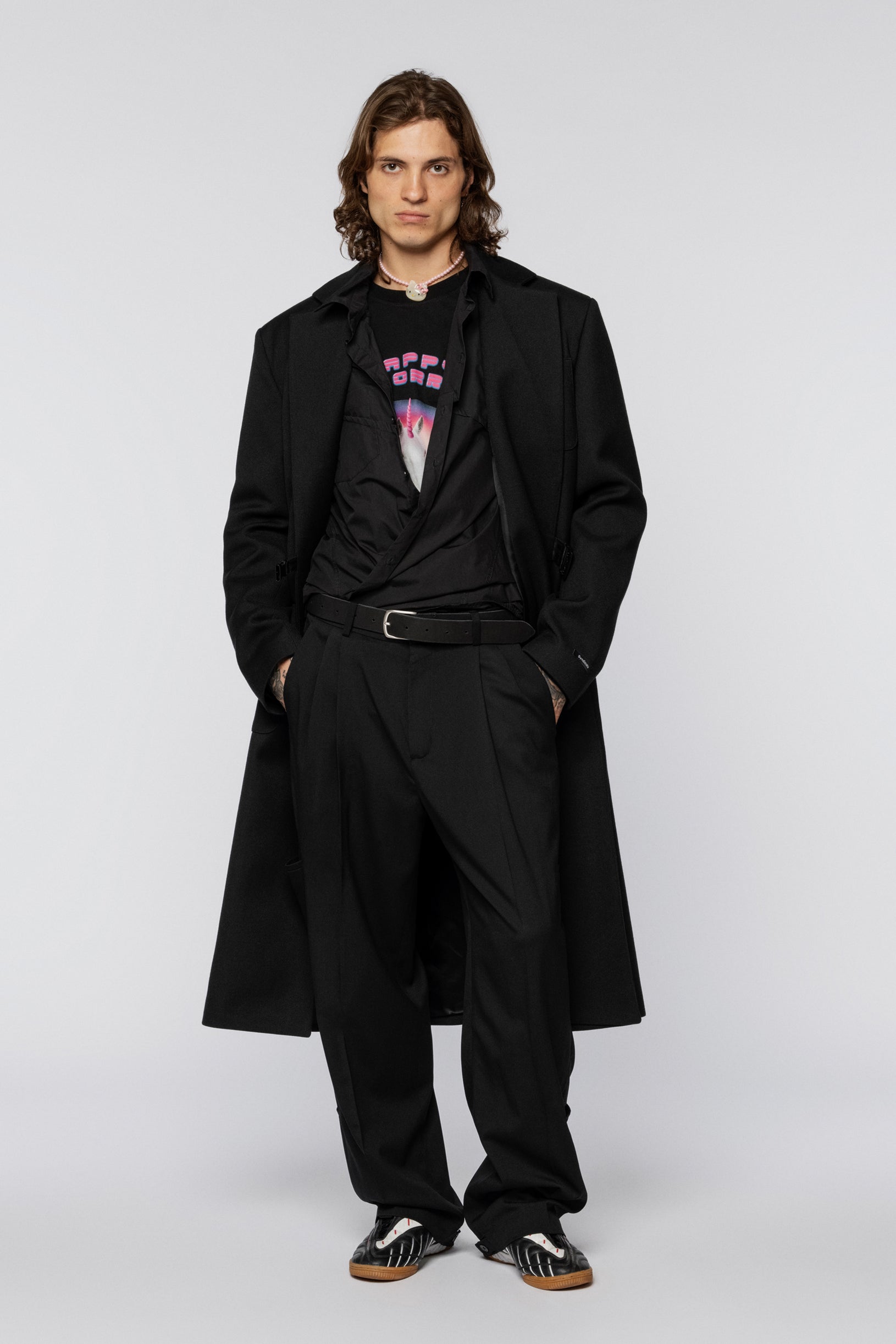 Oversized Wool Coat  Black