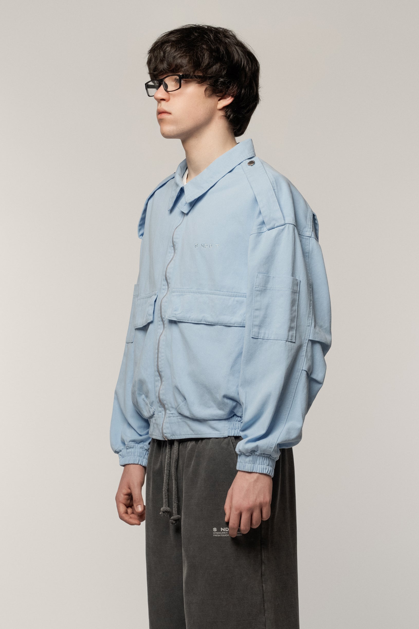 Cargo Denim Jacket Blue