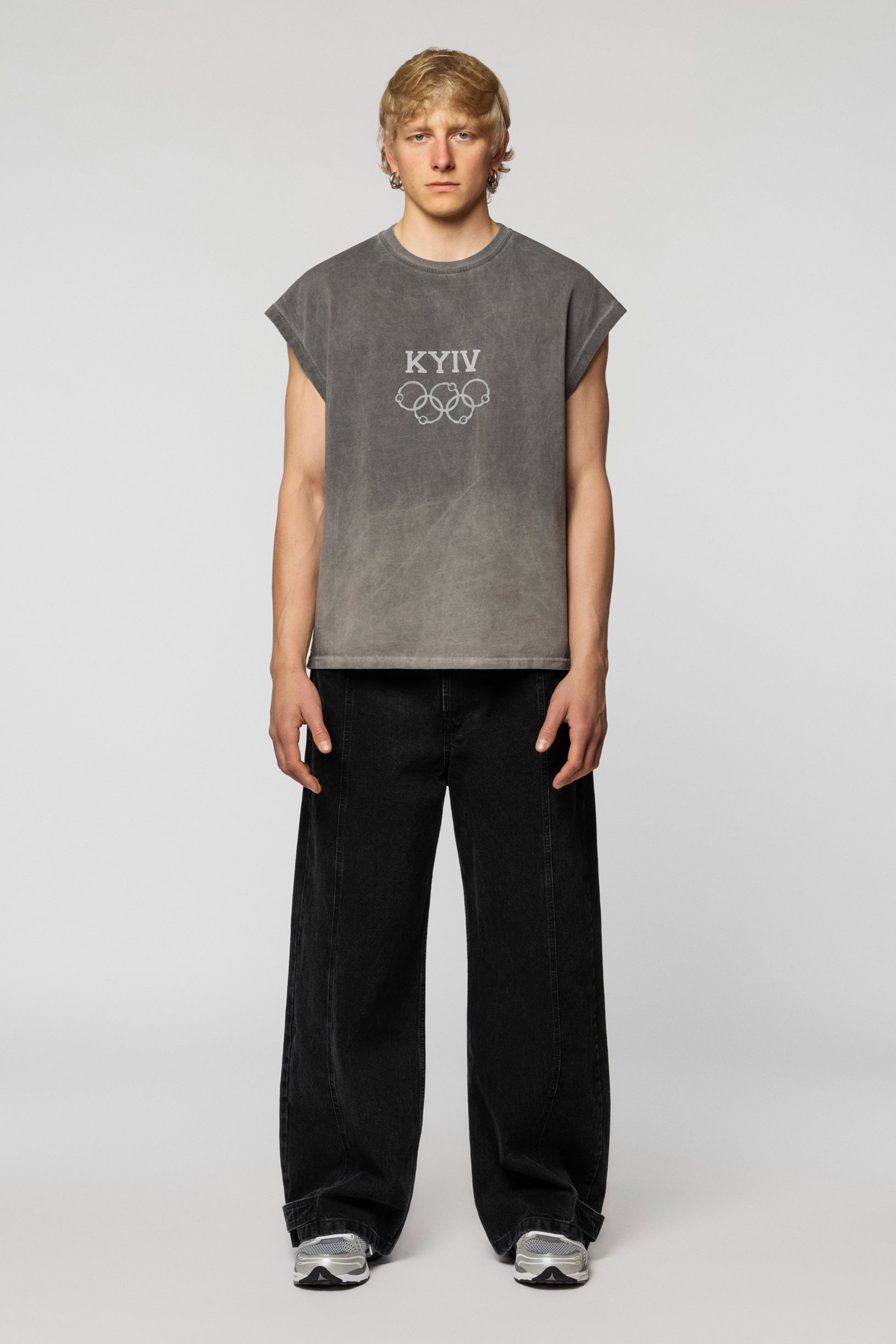 Kyiv Olympics Faded Sleeveless T-shirt Grey