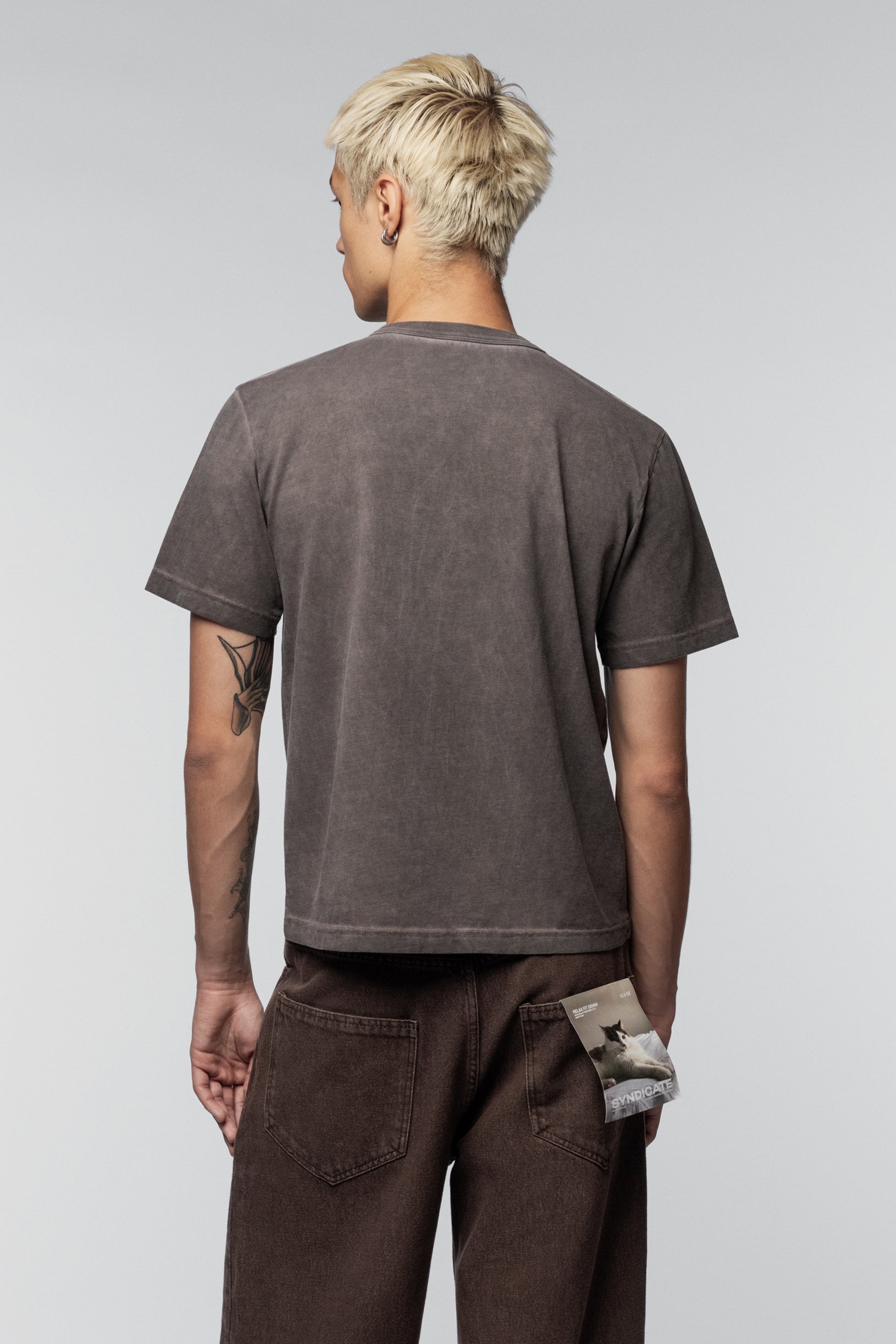 Коричнева Фарбована Класична Футболка