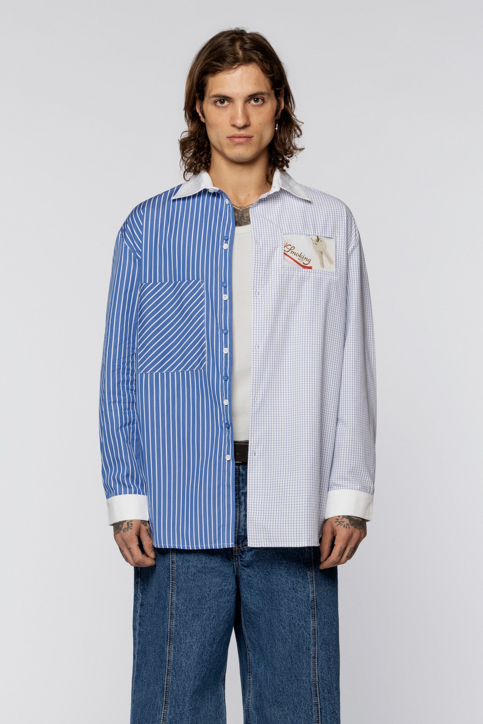 Lazy Double Shirt Blue stripes