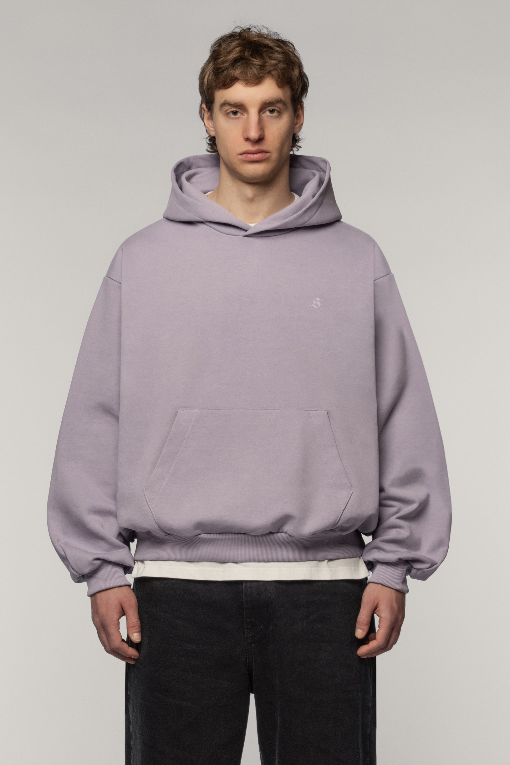【スミクロ（05）】Ari Relaxed Faded Dye Sweatshirt Faded Rivet Full-Zip Wide Short Fit Hoodie