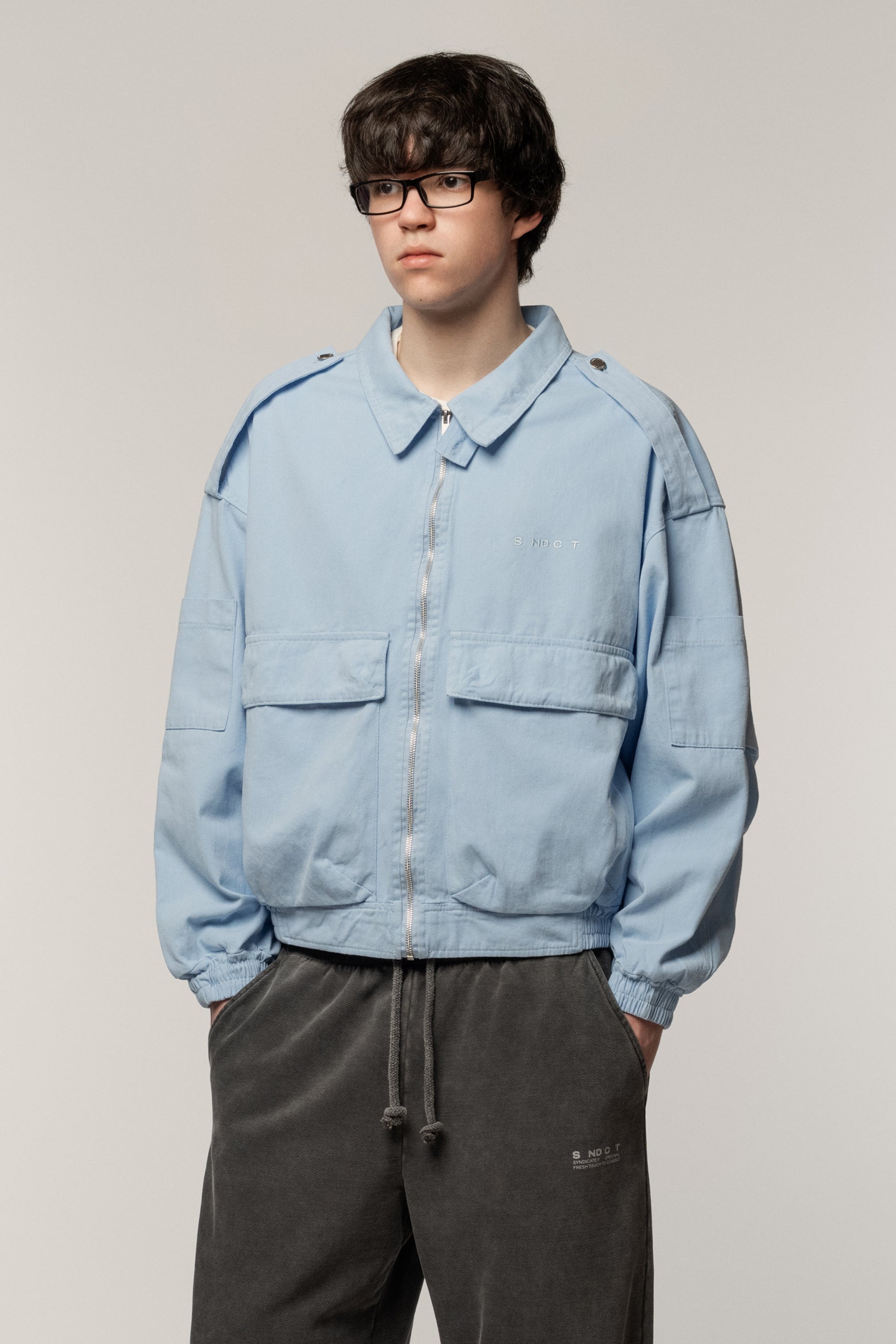 Cargo Denim Jacket Blue