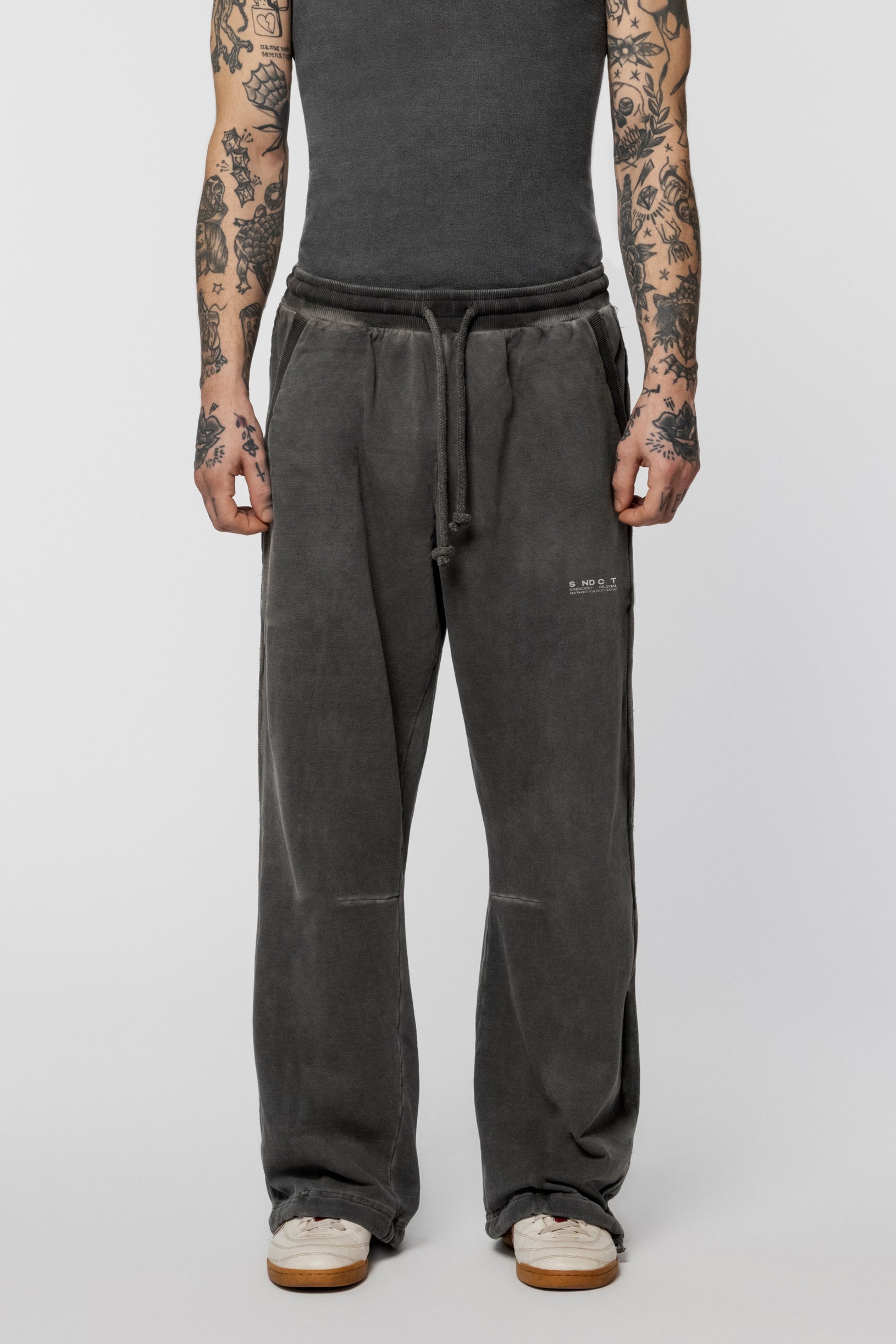 Faded Effect Sweatpants Grey