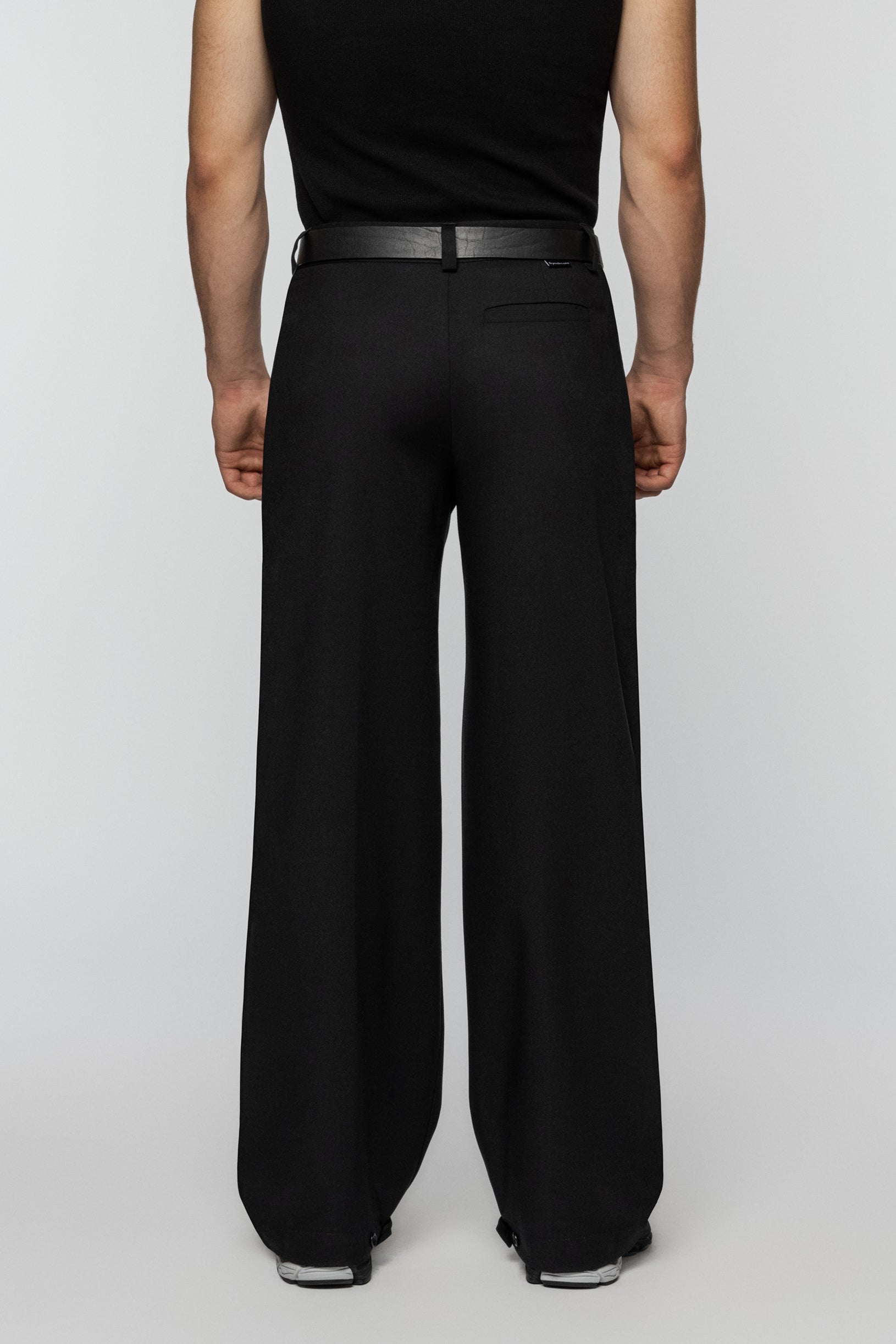 Wide Slax Trousers Black