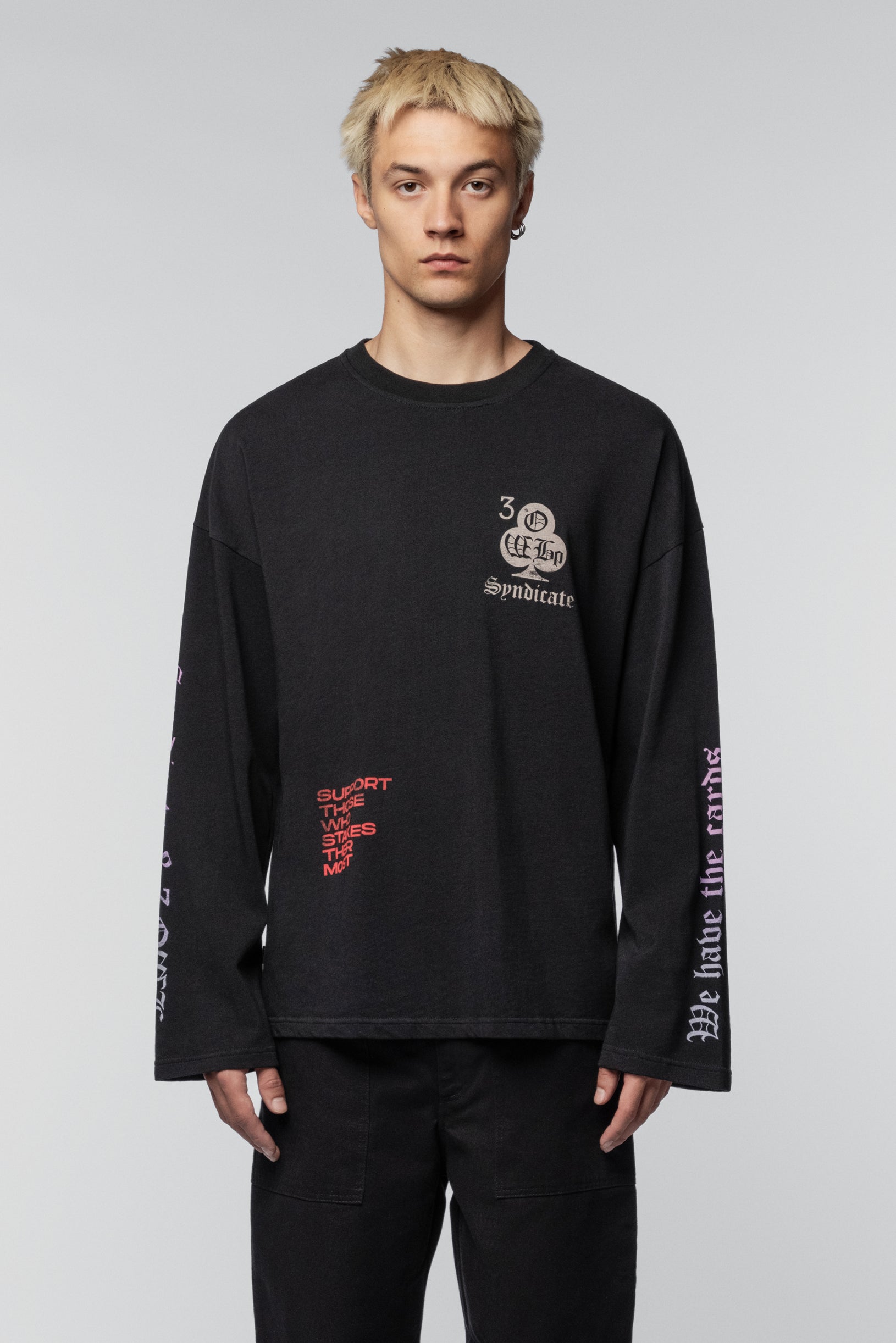 SNDCT x 3ОШБ Чорний Оверсайз Лонгслів