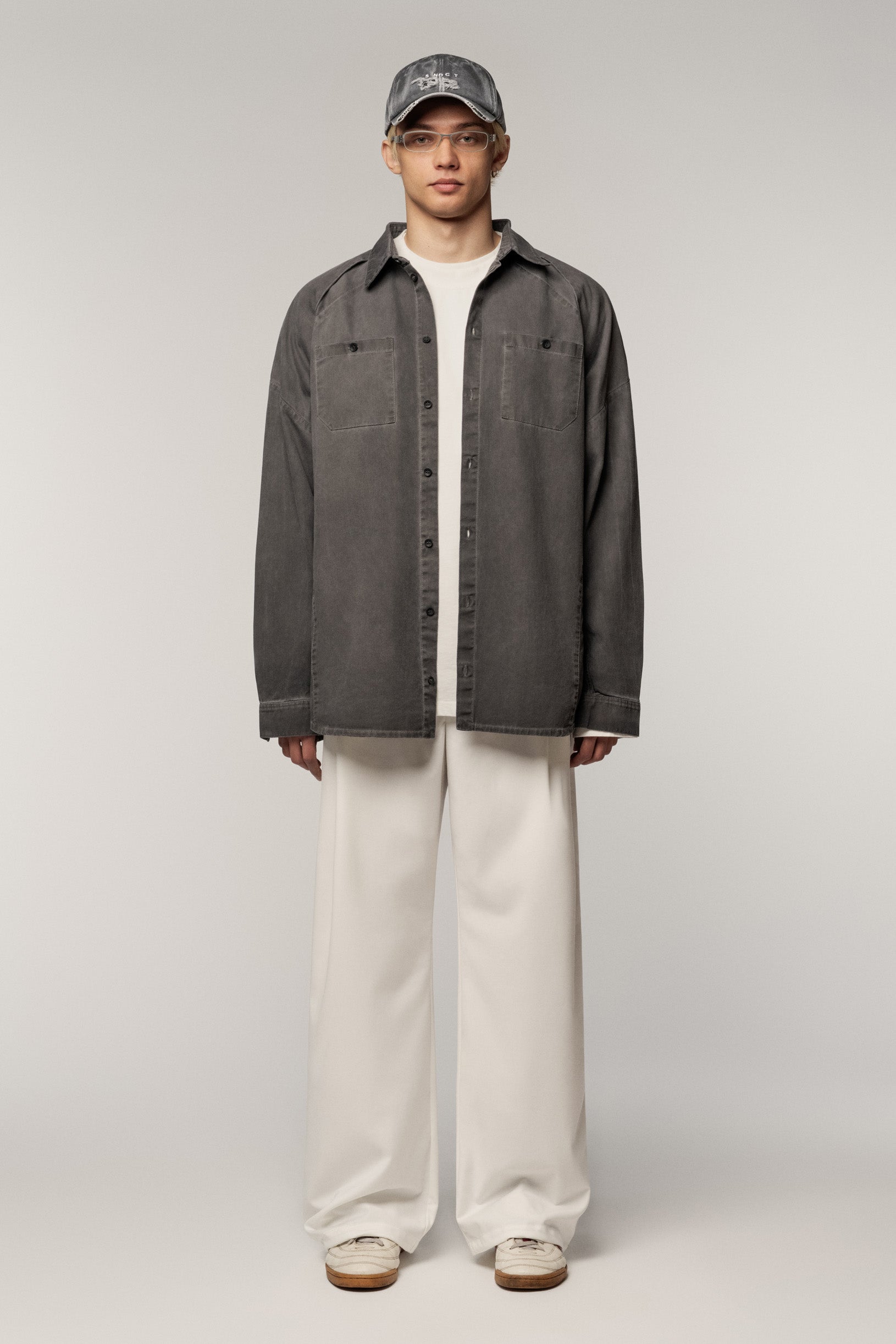 Raglan Faded Shirt Gray