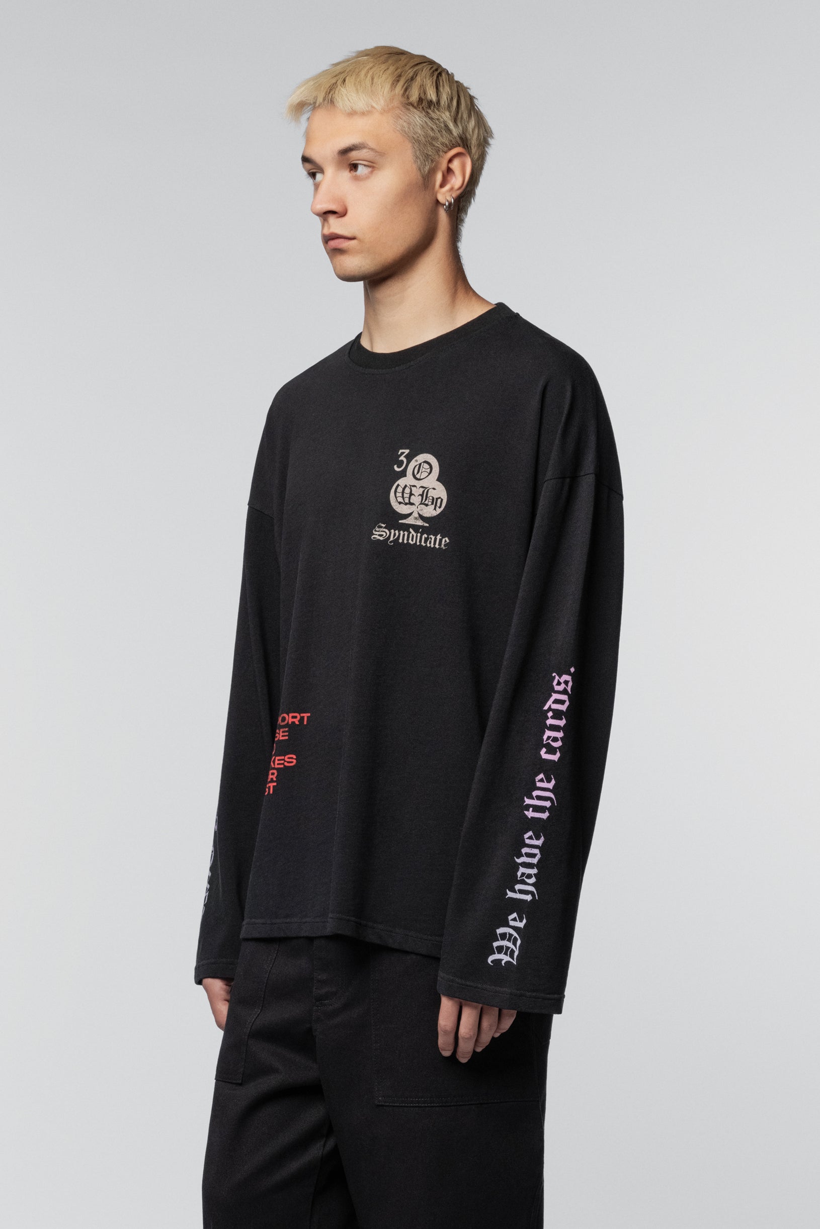 SNDCT x 3ОШБ Чорний Оверсайз Лонгслів