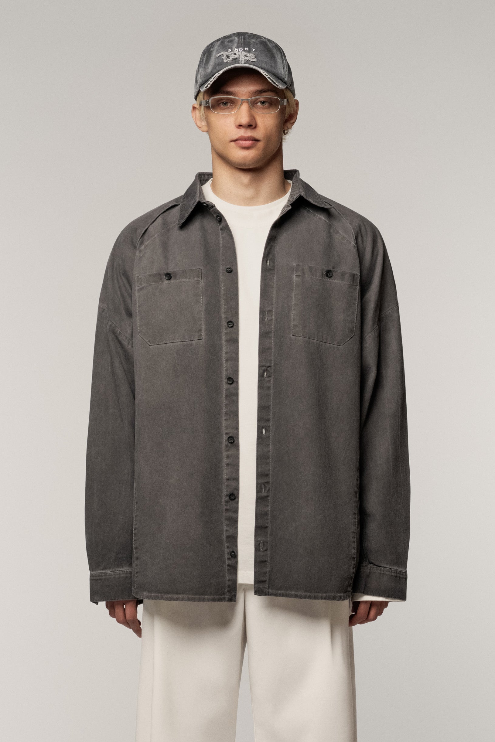 Raglan Faded Shirt Gray