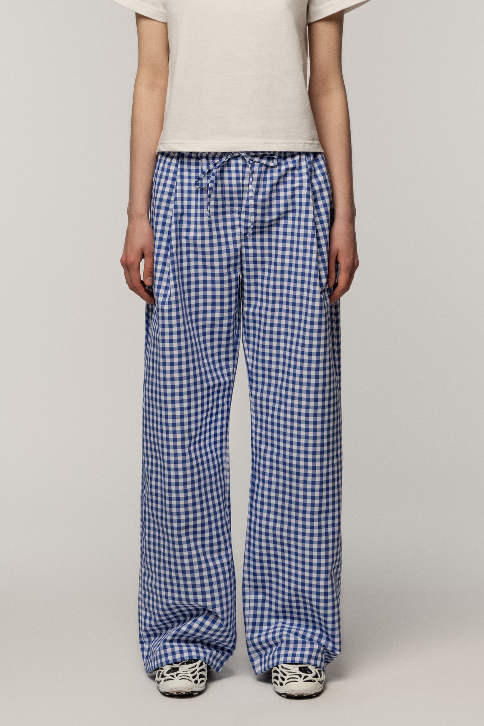 Cotton Trousers Blue Chess
