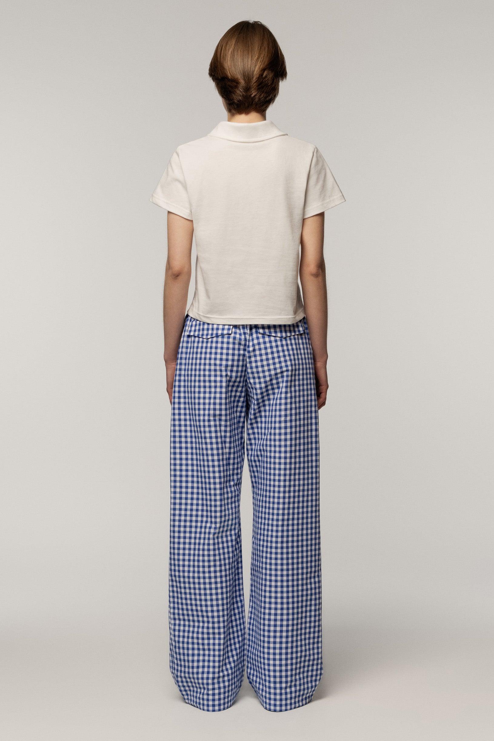 Cotton Trousers Blue Chess