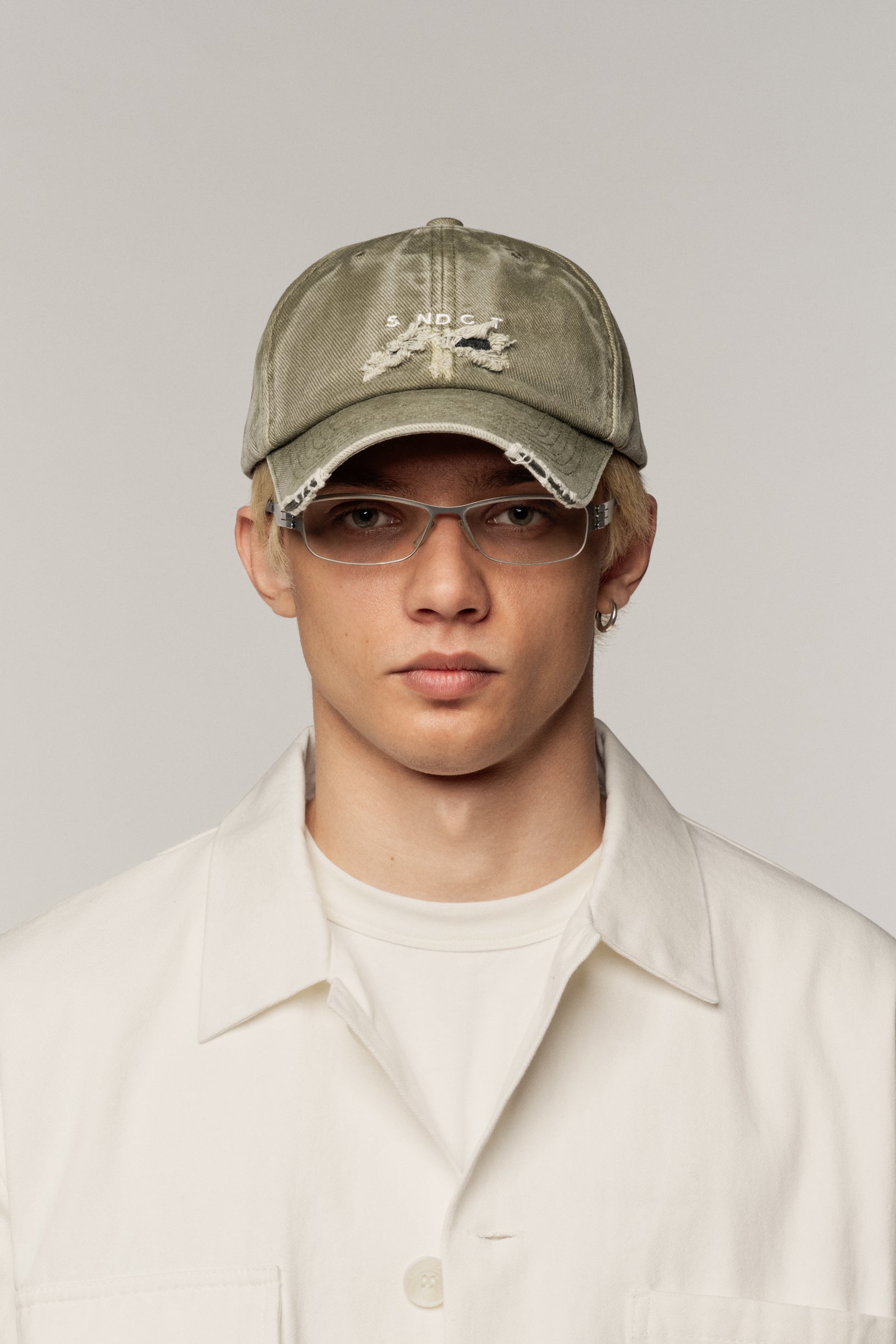 Distressed Baseball Cap Green