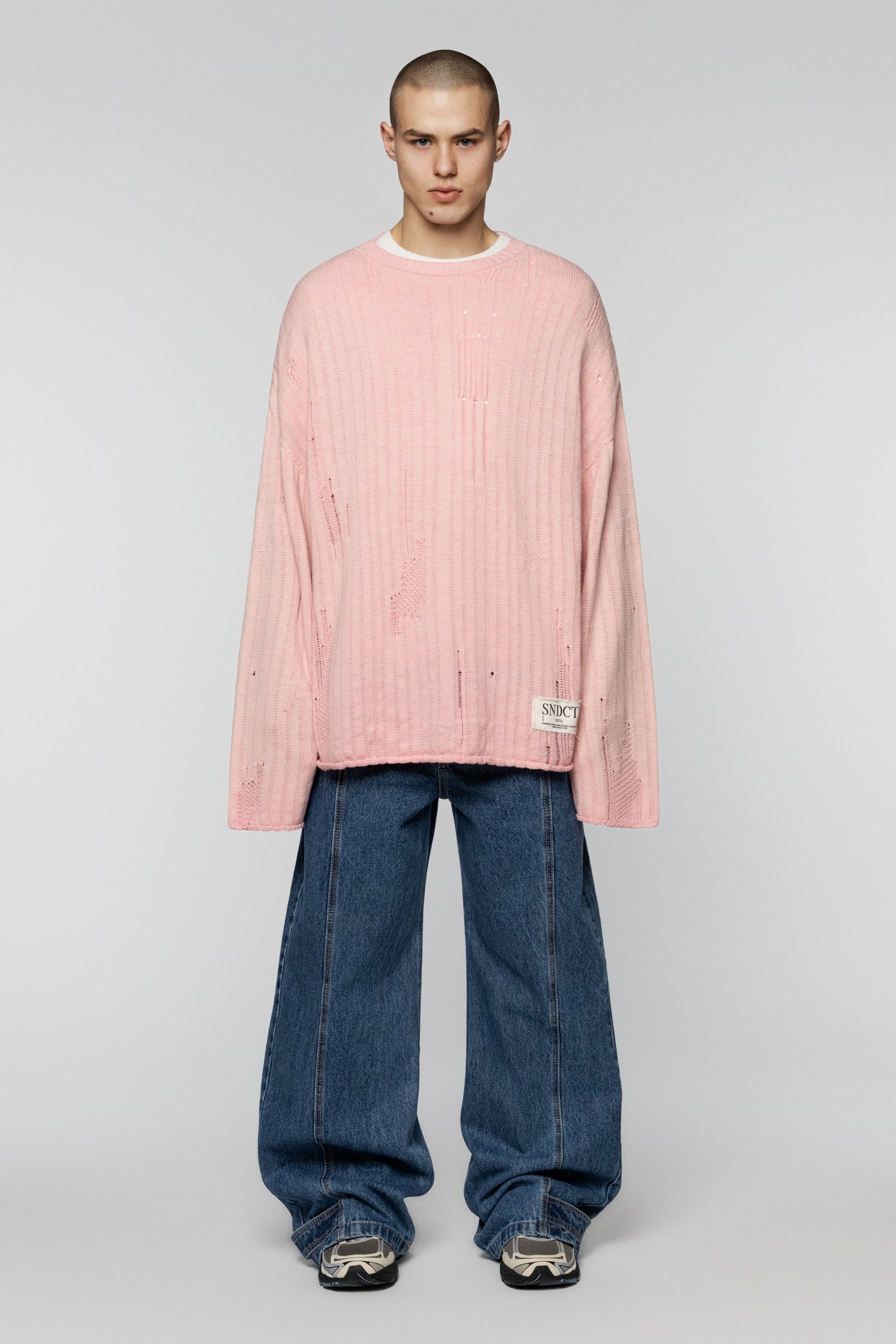 Dyed Loose Knit Sweater Pink