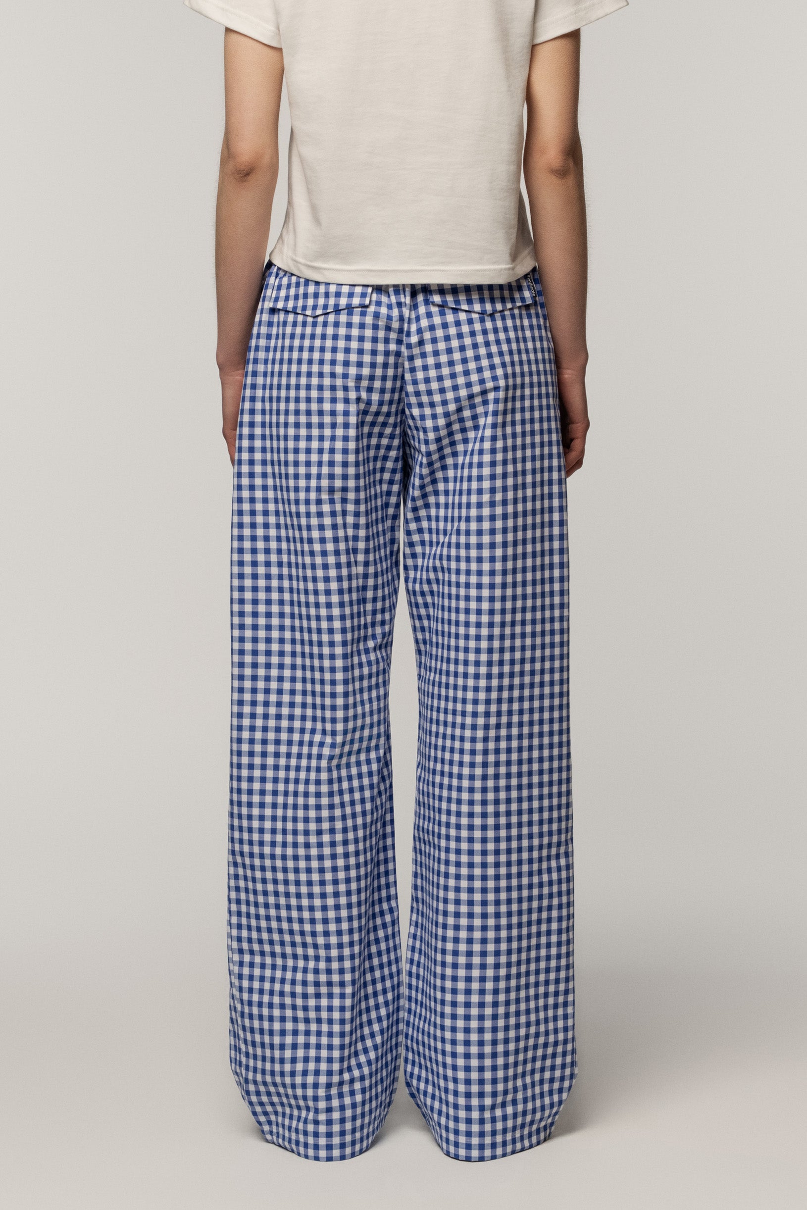 Cotton Trousers Blue Chess