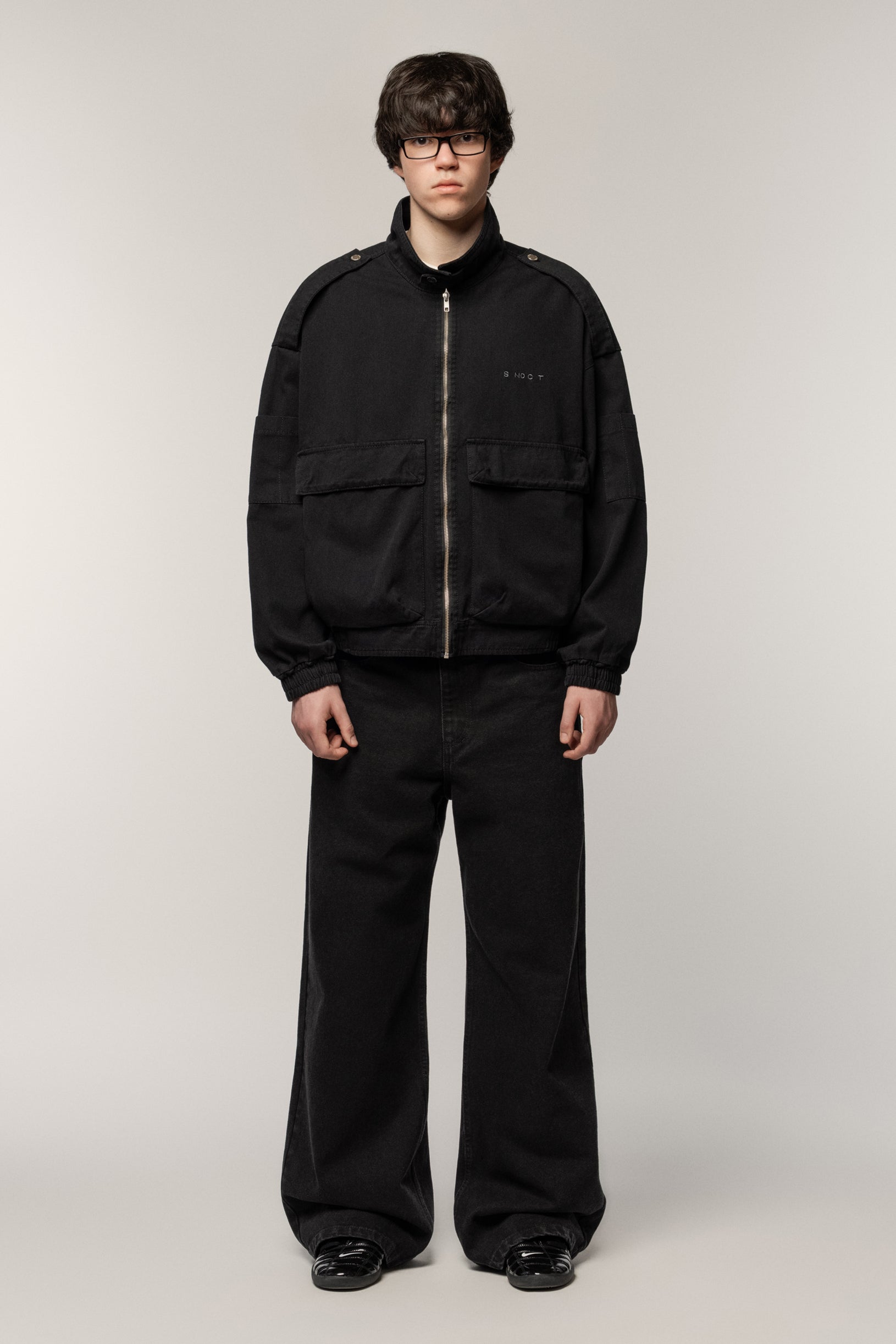 Cargo Denim Jacket Black