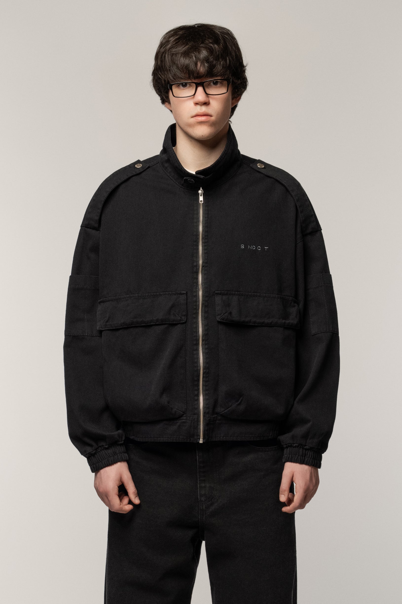 Cargo Denim Jacket Black