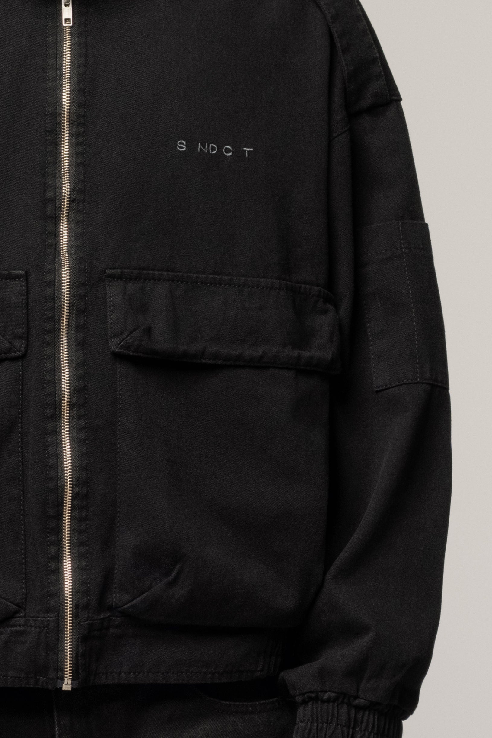 Cargo Denim Jacket Black