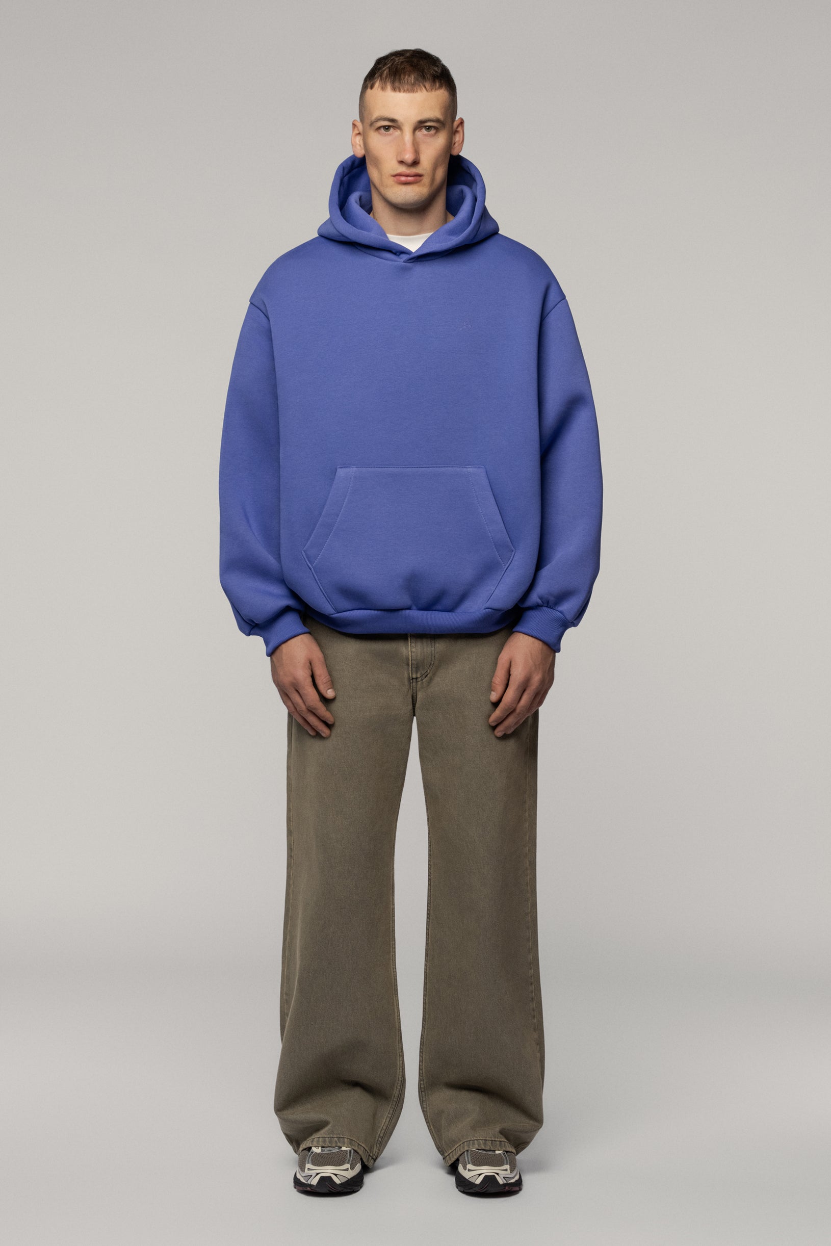 Faded effect Cropped Zip Hoodie Grey