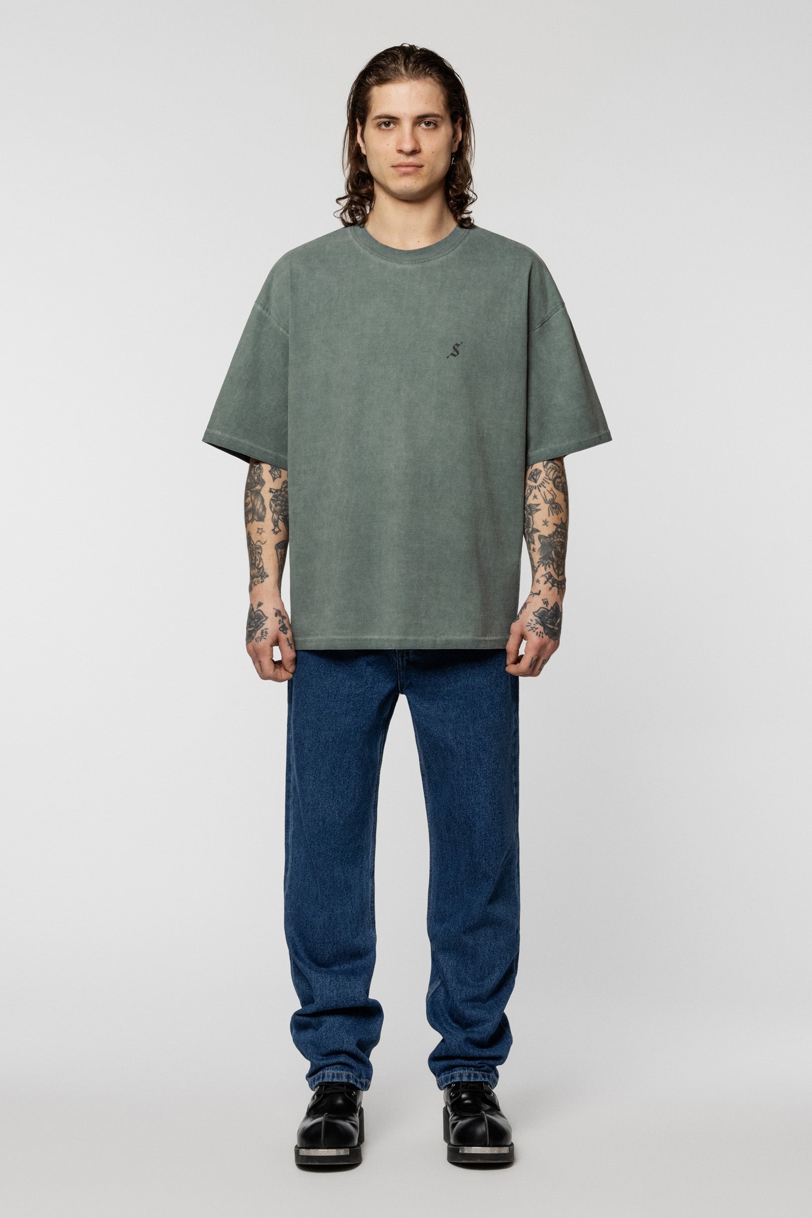 Faded Oversized T-shirt Green