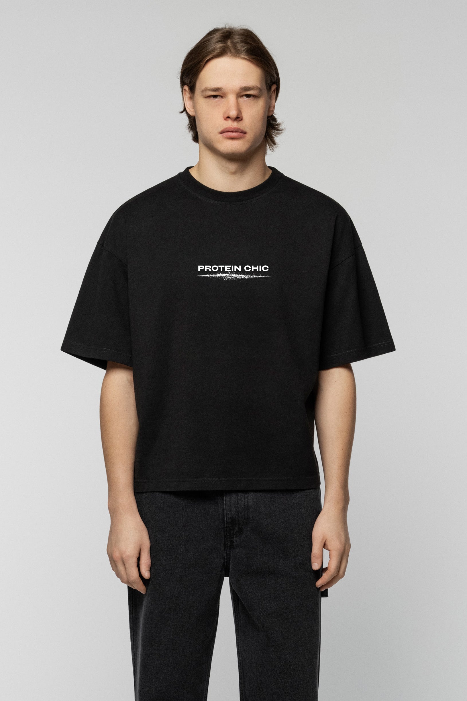 Чорна Оверсайз Футболка Протеїновий Шик