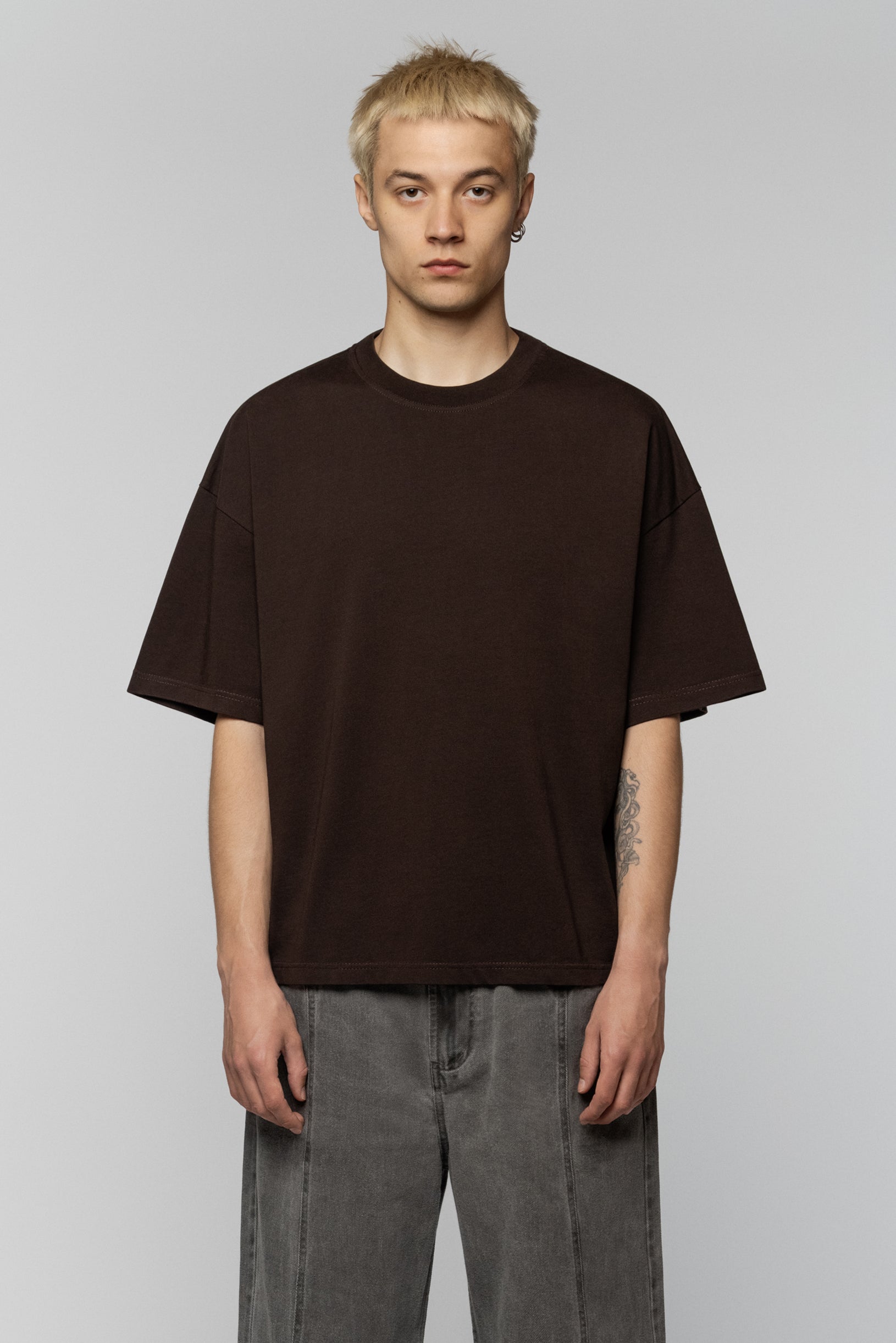 Базова Оверсайз Футболка колір Шоколад 