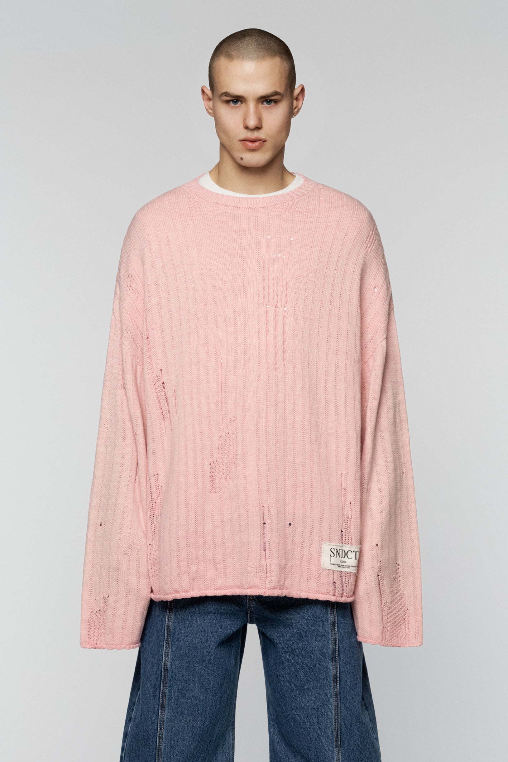 Dyed Loose Knit Sweater Pink