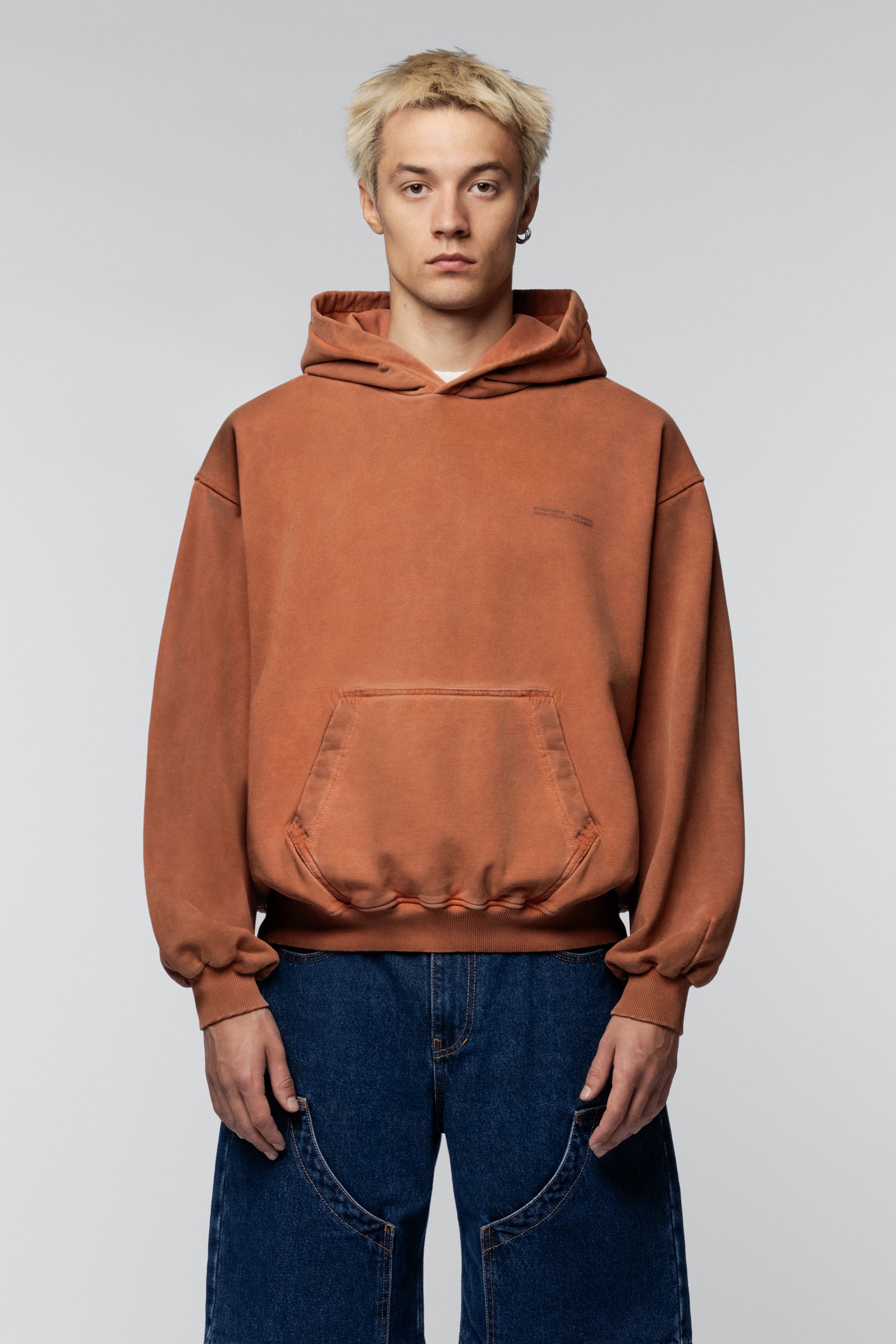 Faded effect Hoodie Terracotta