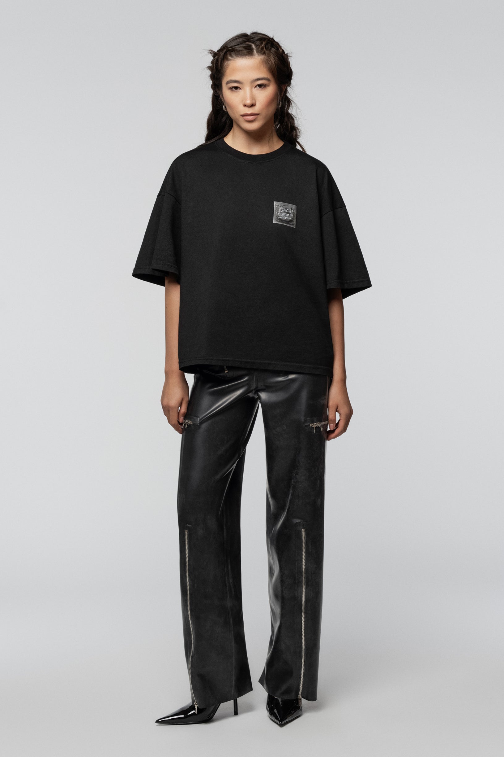 SNDCT X ANOESES Чорна Оверсайз Футболка Презерватив