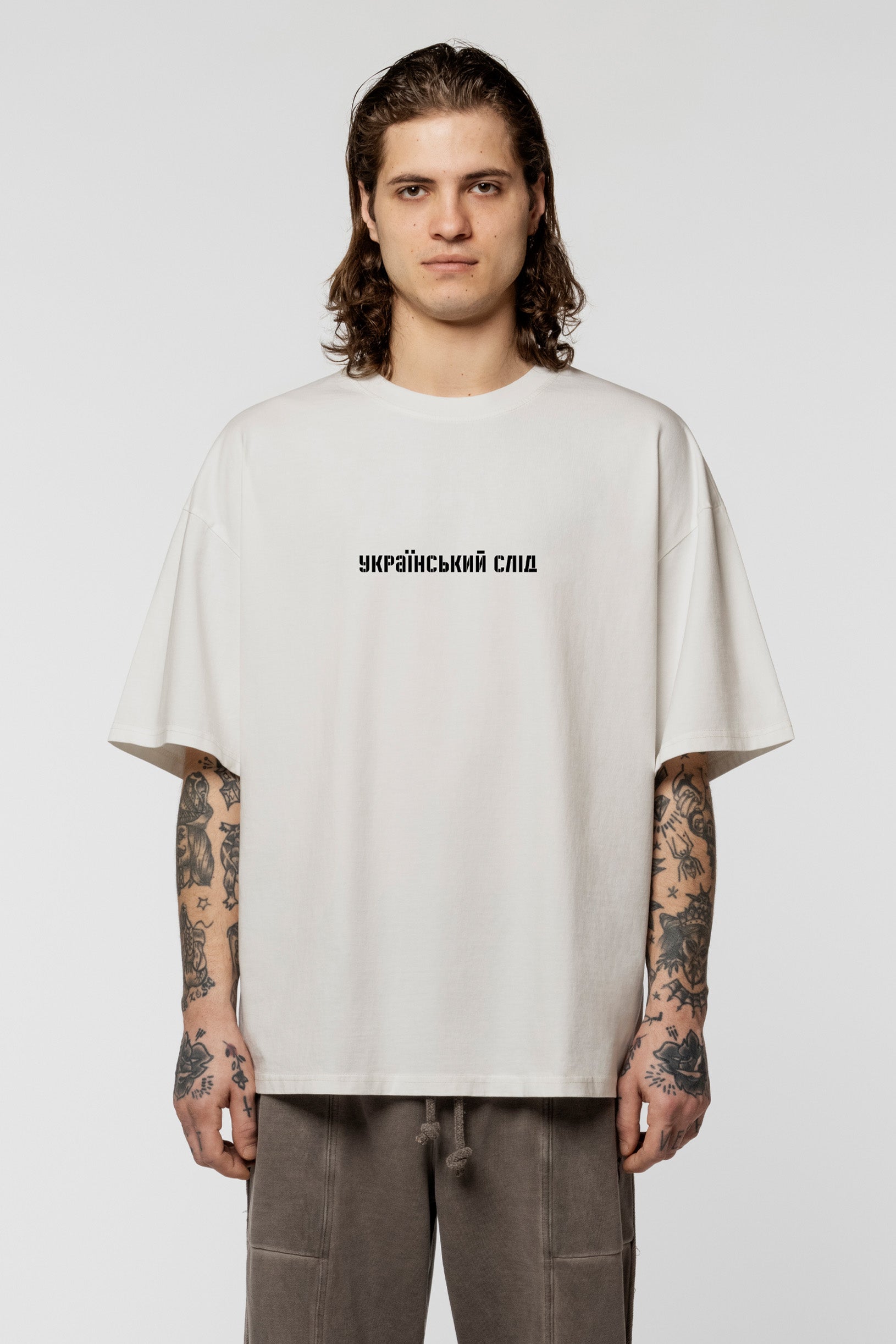 SNDCT x Vova Vorotniov "Ukrainian Trace" Oversize T-shirt White