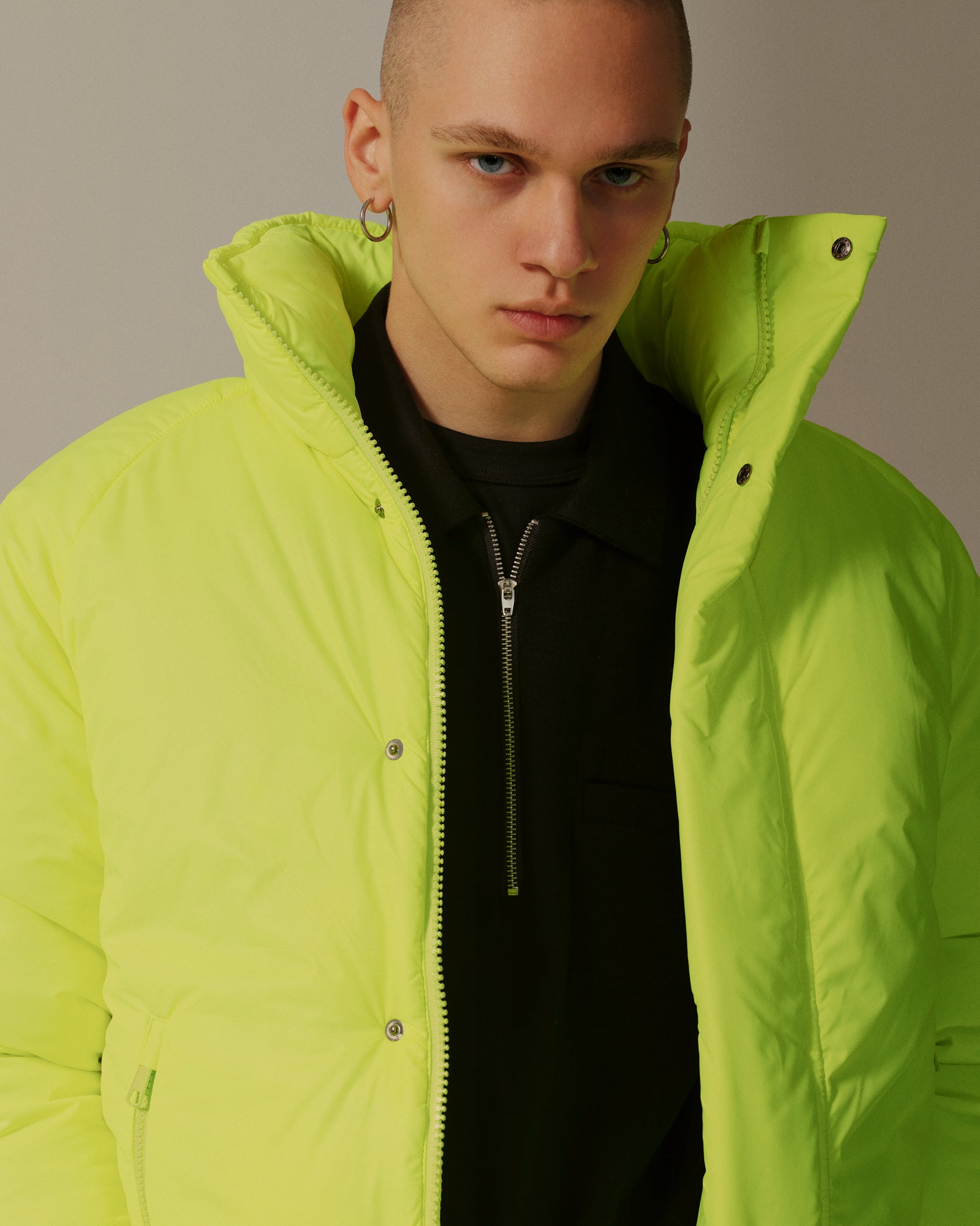 Encap down puffer jacket neon